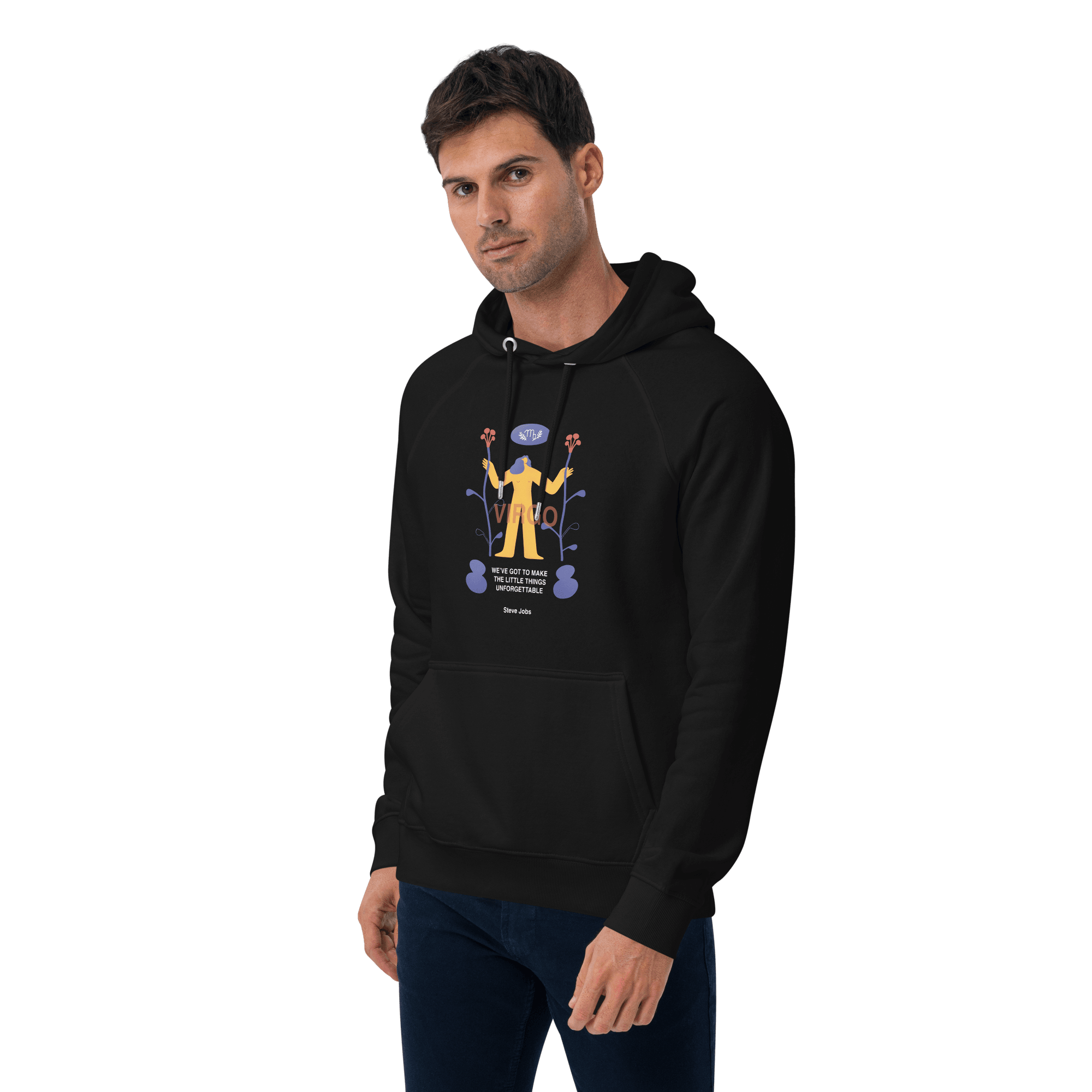 Virgo Unisex Eco Raglan Hoodie - Steve Jobs Edition -