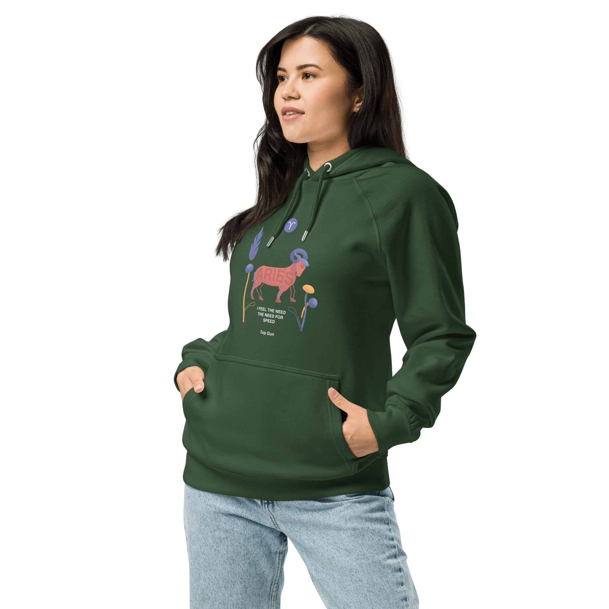 Aries Unisex Eco Raglan Hoodie Top Gun - Edition -