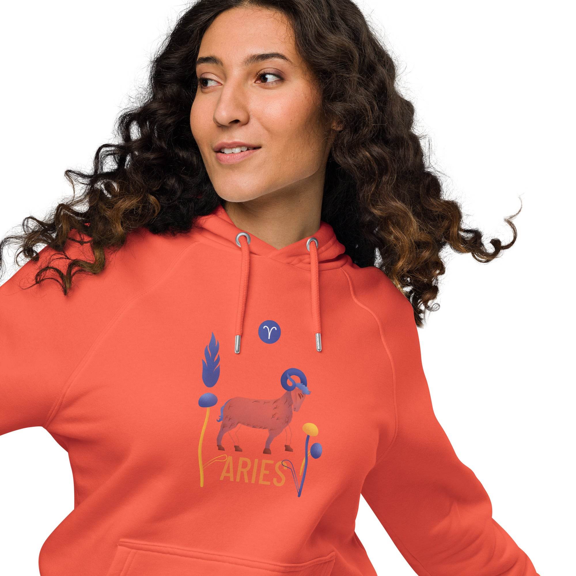 Aries Unisex Eco Raglan Hoodie Raw -