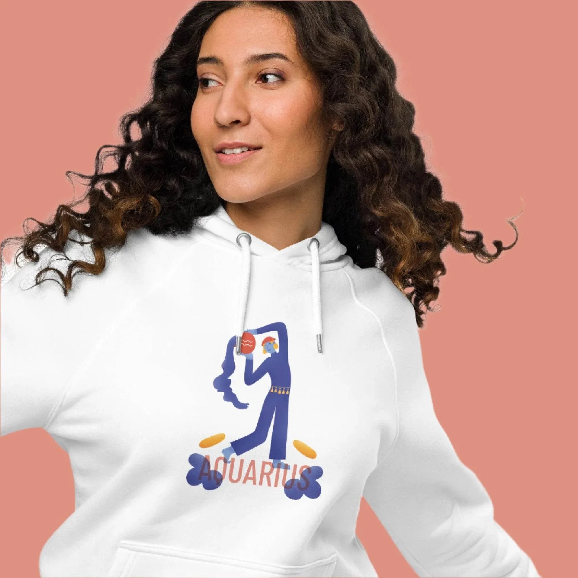 Aquarius Unisex Eco Raglan Hoodie - Raw Edition - KOOMQUAT