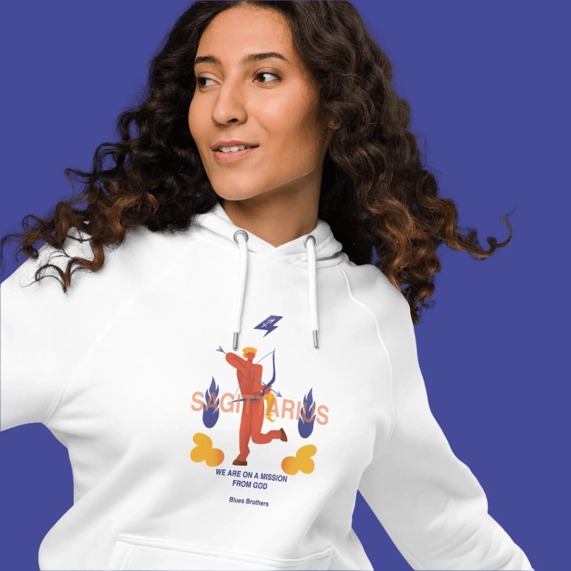 Sagittarius Unisex Eco Raglan Hoodie - The Blues Brothers Edition - KOOMQUAT