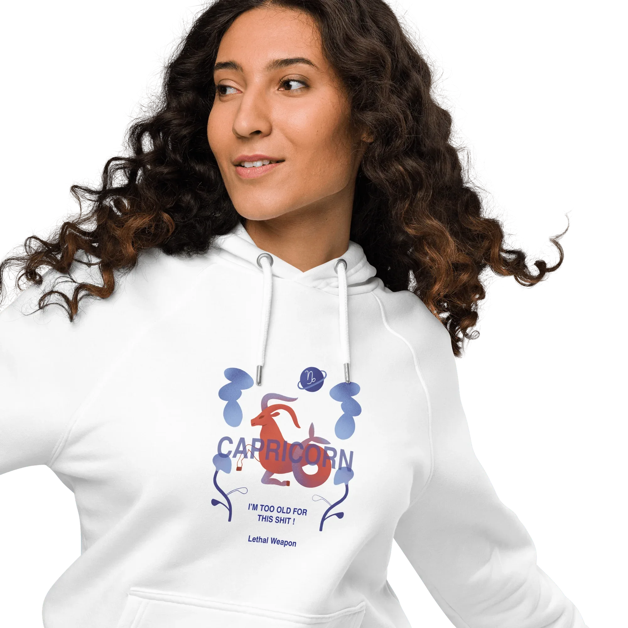 Capricorn Unisex Eco Raglan Hoodie - Lethal Weapon Edition - KOOMQUAT