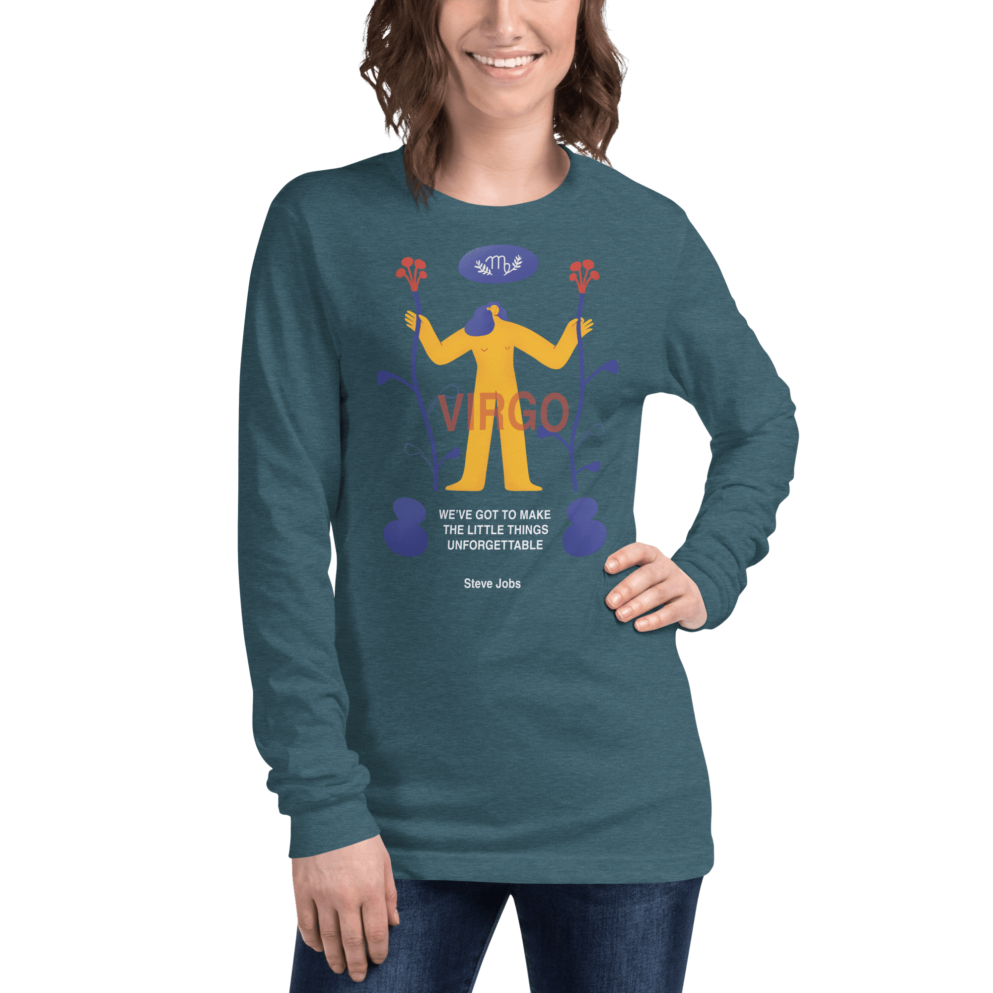 VIRGO Unisex Long Sleeve Tee Steve Jobs Edition -