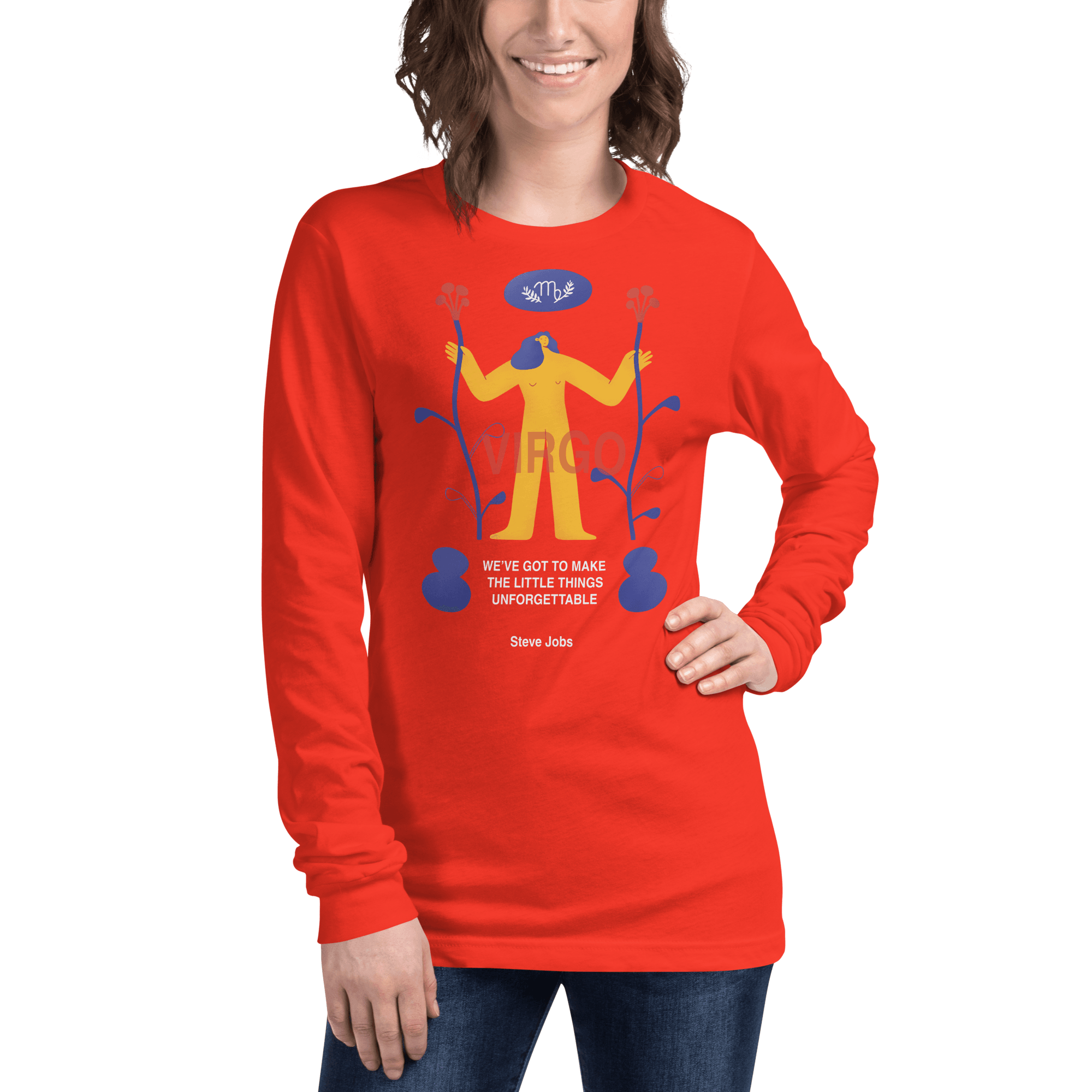 VIRGO Unisex Long Sleeve Tee Steve Jobs Edition -