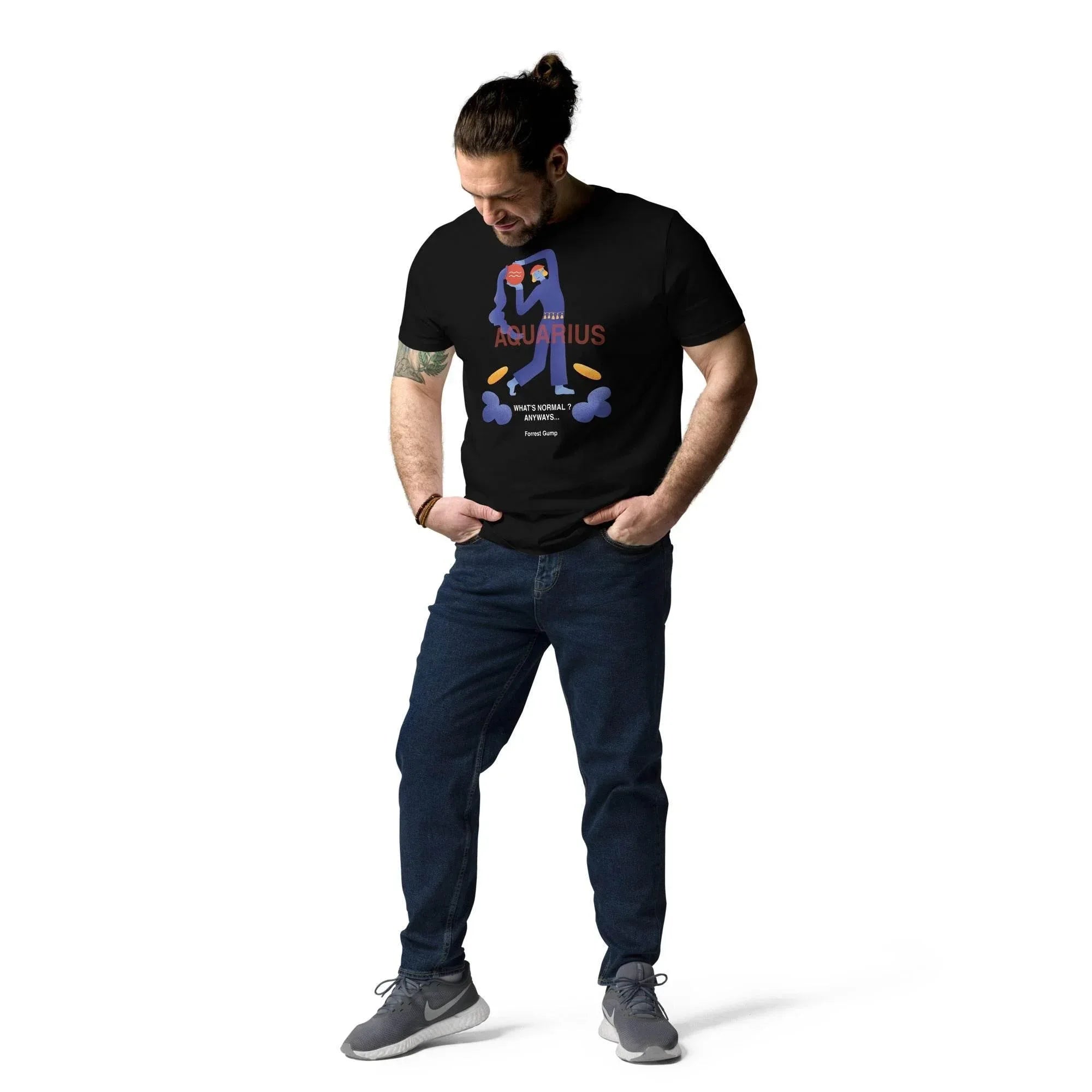 Aquarius Unisex Organic Cotton T-Shirt - Forrest Gump Edition (New Layout) - KOOMQUAT