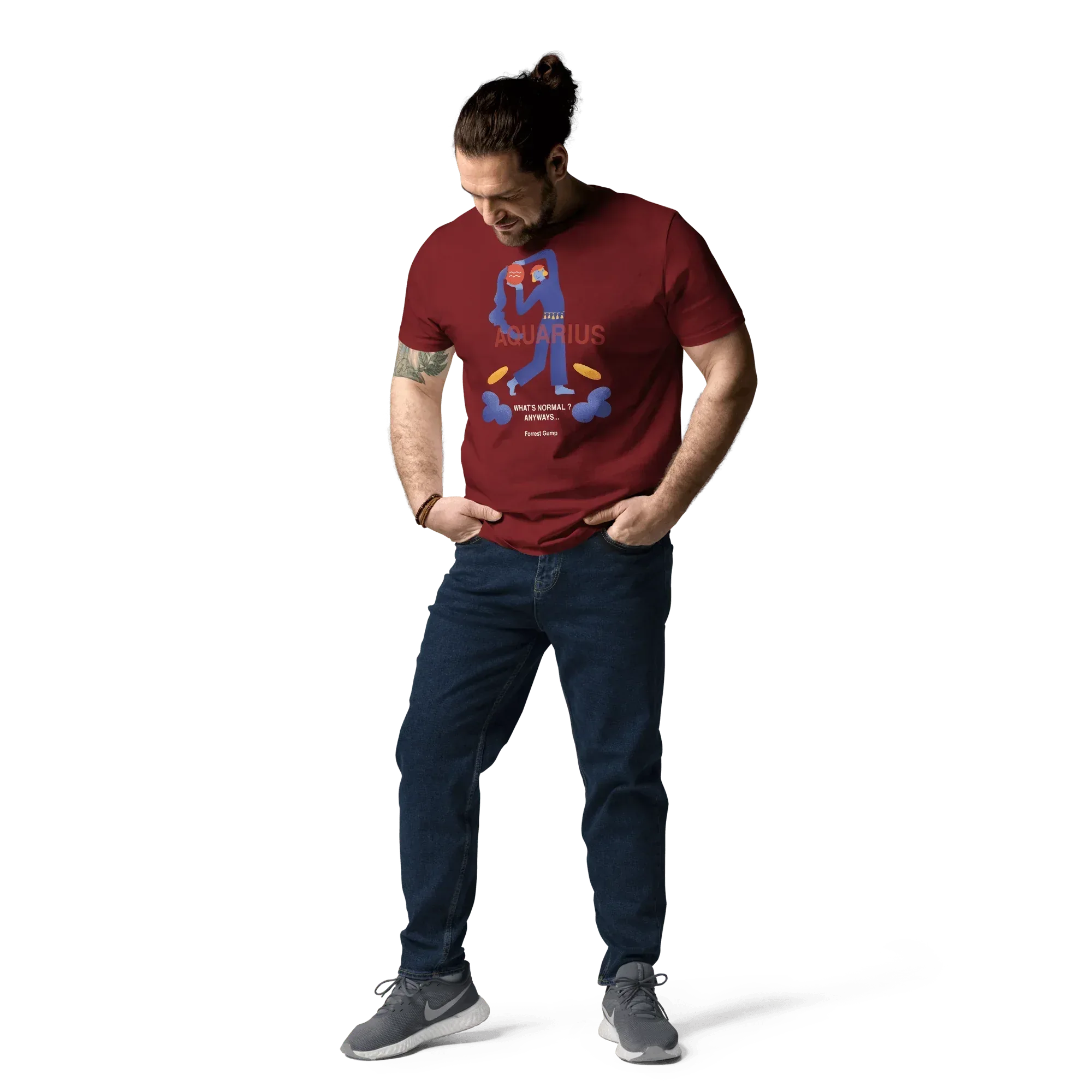 Aquarius Unisex Organic Cotton T-Shirt - Forrest Gump Edition (New Layout) - KOOMQUAT
