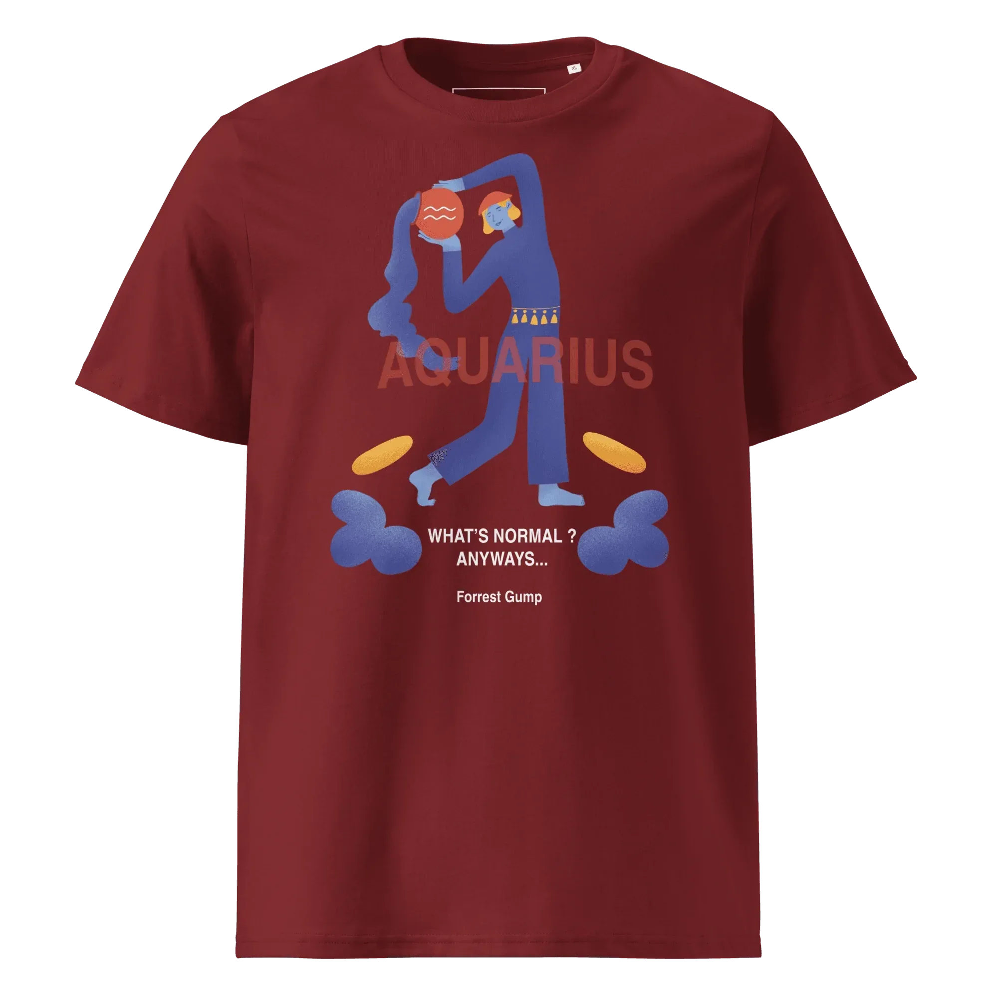 Aquarius Unisex Organic Cotton T-Shirt - Forrest Gump Edition (New Layout) - KOOMQUAT