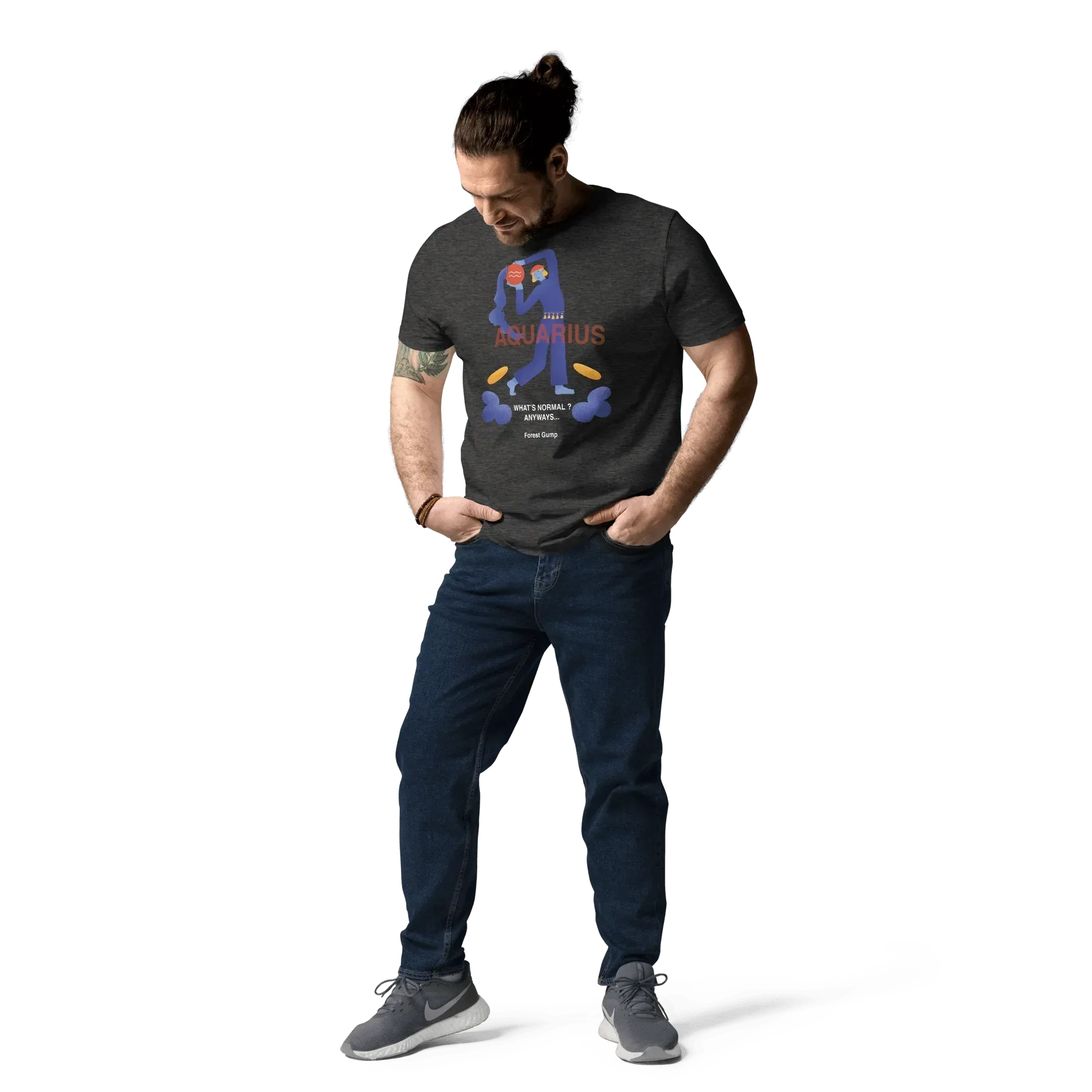 Aquarius Unisex Organic Cotton T-Shirt - Forrest Gump Edition (New Layout) - KOOMQUAT