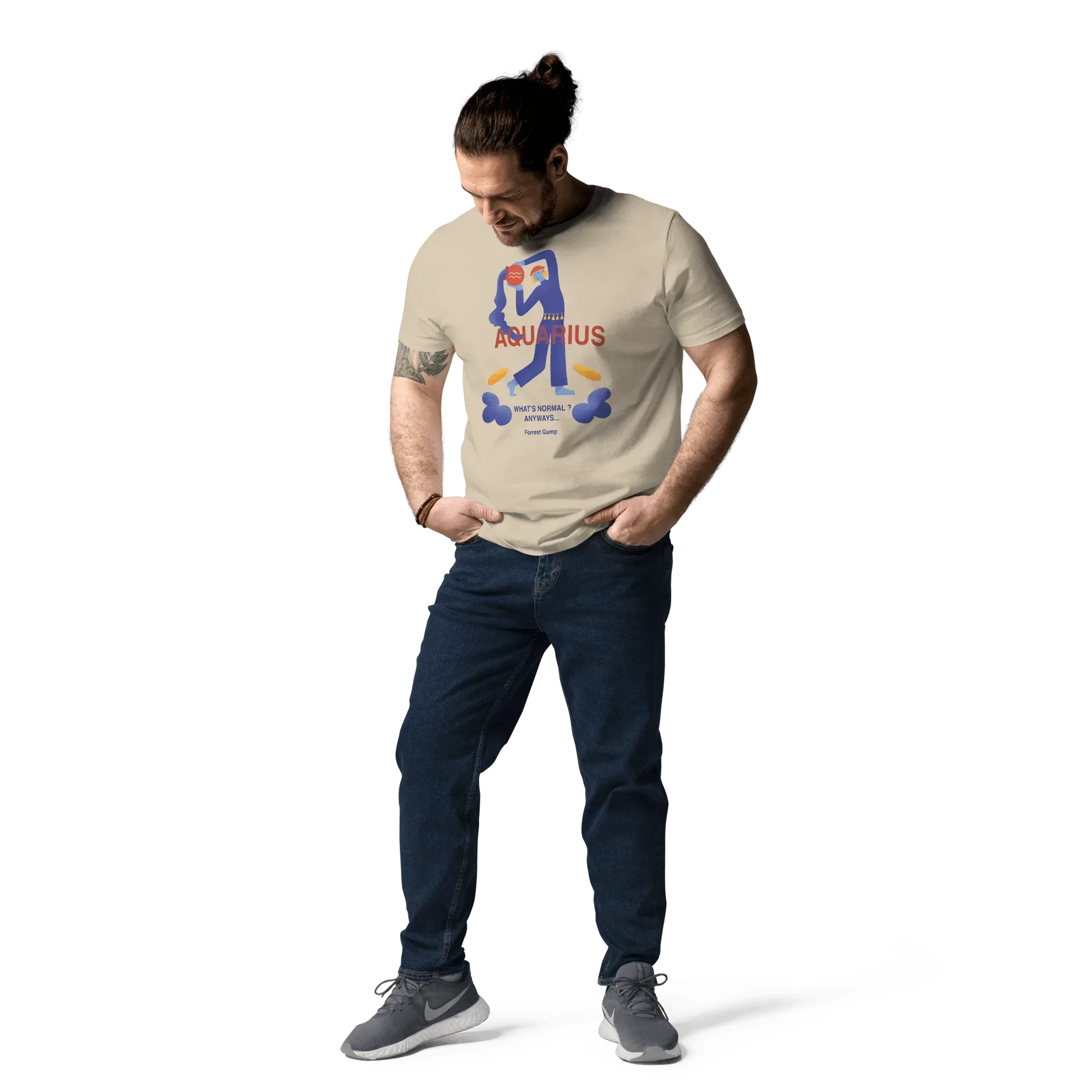 Aquarius Unisex Organic Cotton T-Shirt - Forrest Gump Edition (New Layout) - KOOMQUAT
