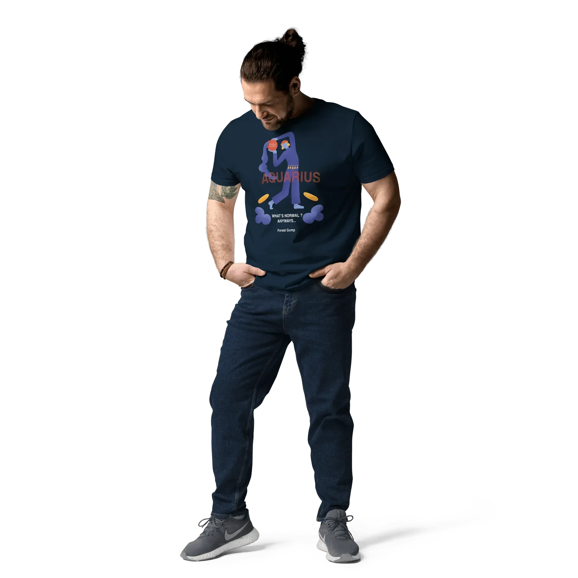 Aquarius Unisex Organic Cotton T-Shirt - Forrest Gump Edition (New Layout) - KOOMQUAT