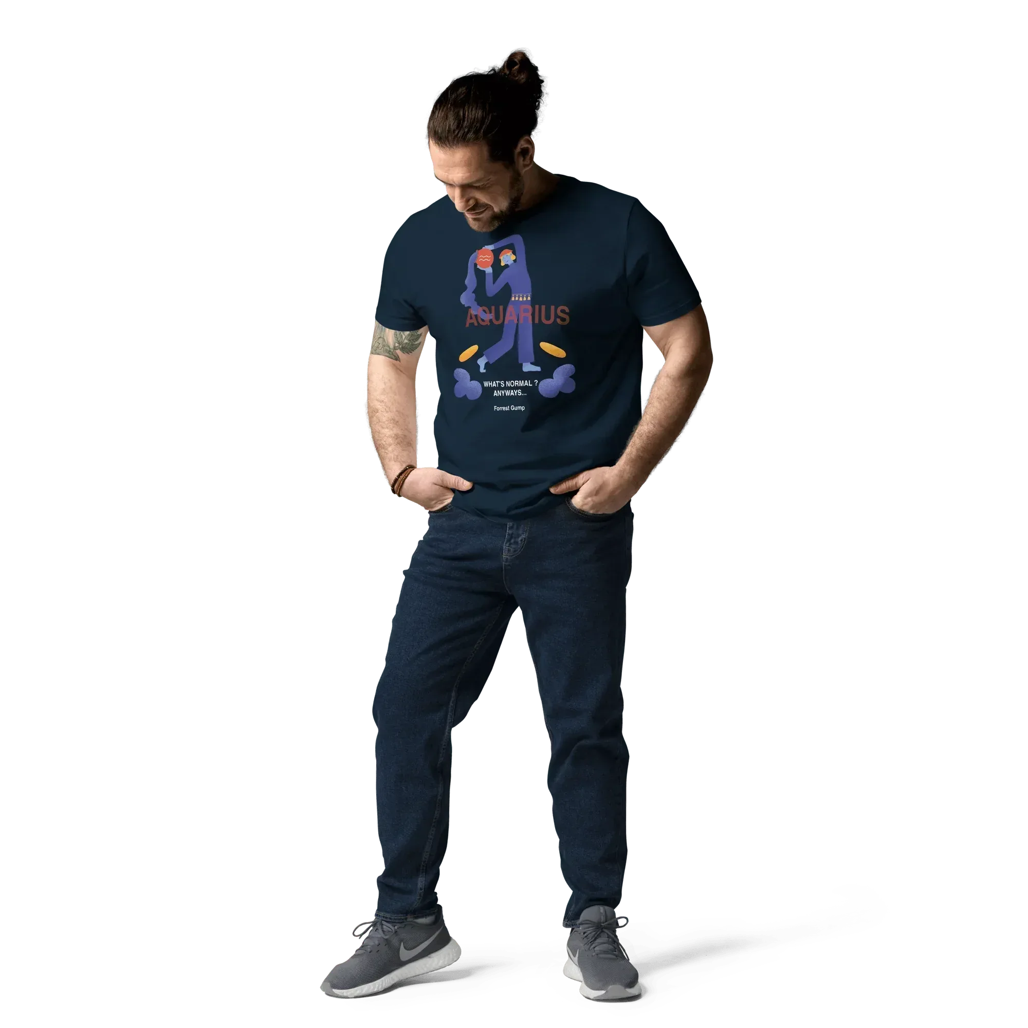 Aquarius Unisex Organic Cotton T-Shirt - Forrest Gump Edition (New Layout) - KOOMQUAT