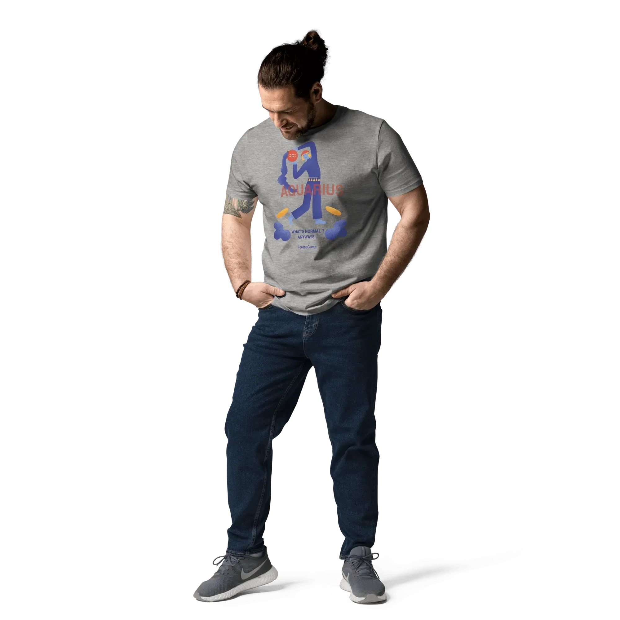 Aquarius Unisex Organic Cotton T-Shirt - Forrest Gump Edition (New Layout) - KOOMQUAT