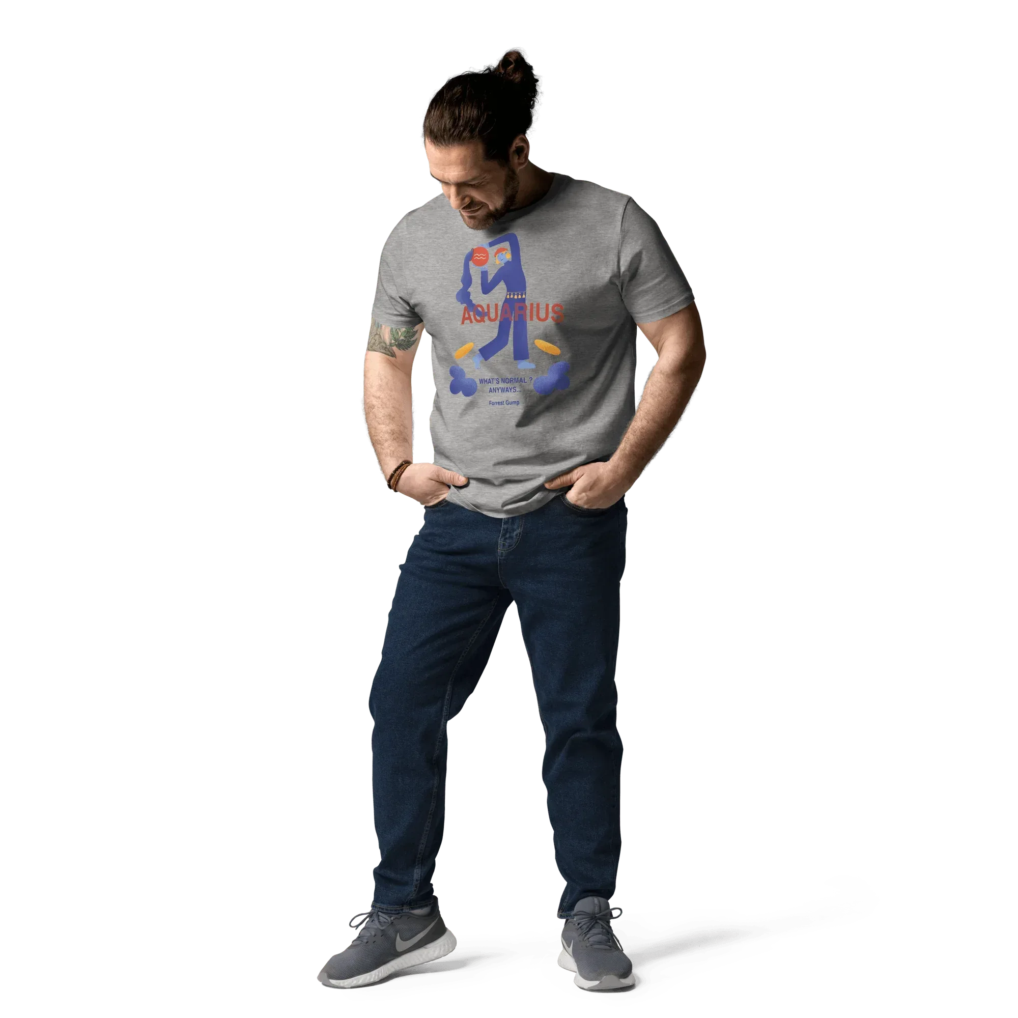 Aquarius Unisex Organic Cotton T-Shirt - Forrest Gump Edition (New Layout) - KOOMQUAT