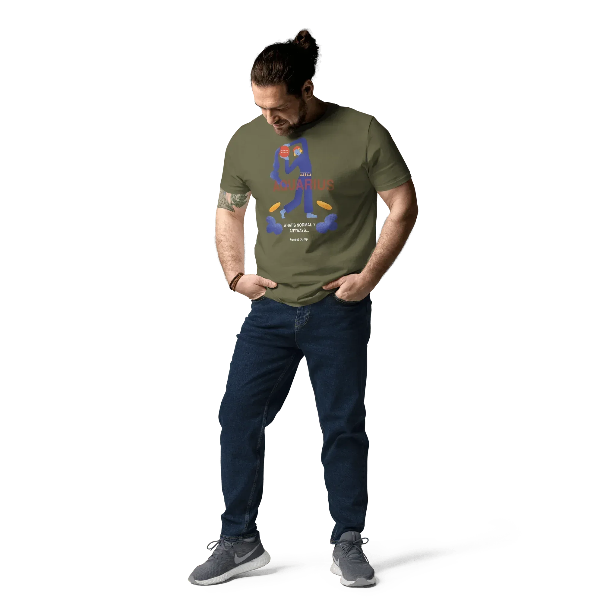 Aquarius Unisex Organic Cotton T-Shirt - Forrest Gump Edition (New Layout) - KOOMQUAT