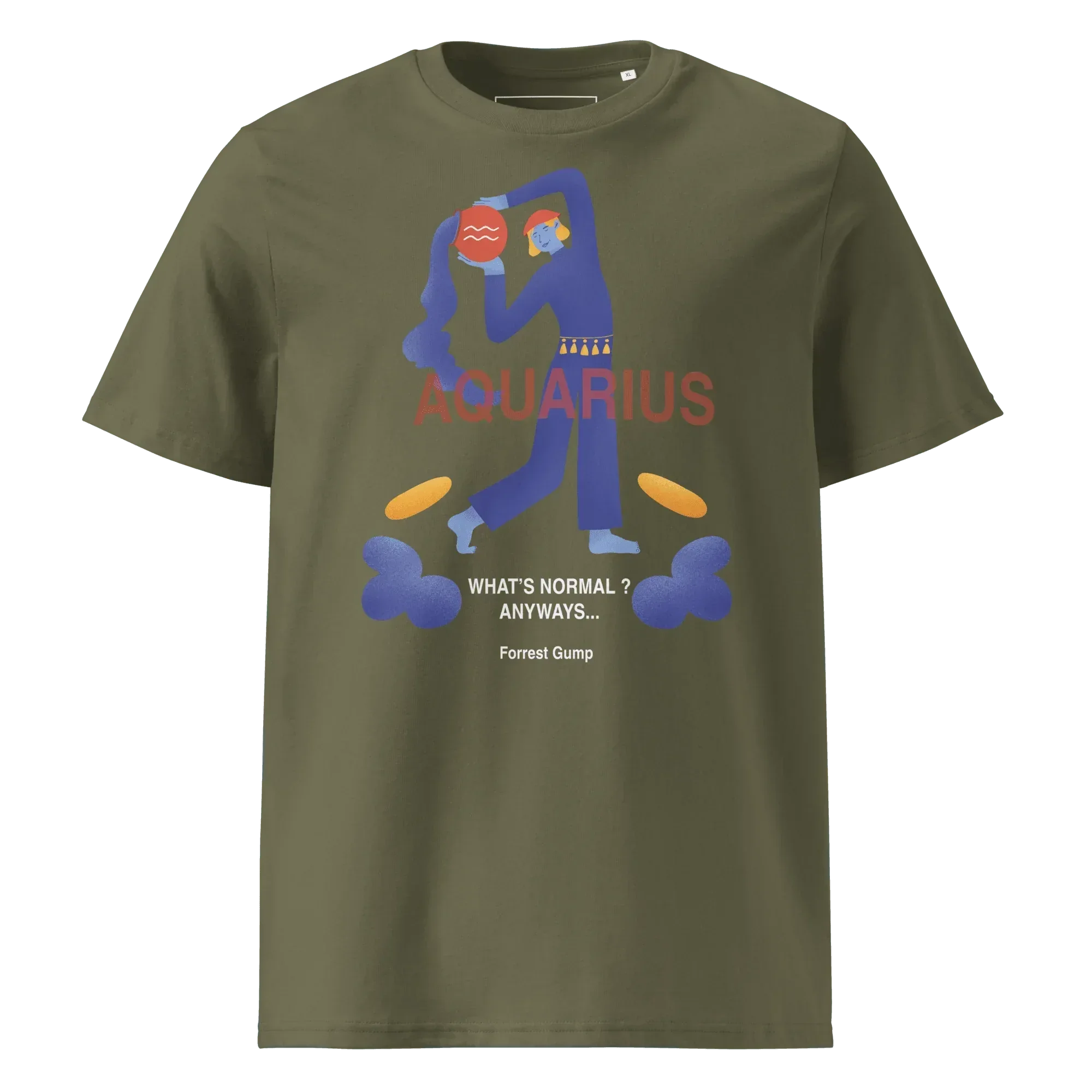 Aquarius Unisex Organic Cotton T-Shirt - Forrest Gump Edition (New Layout) - KOOMQUAT