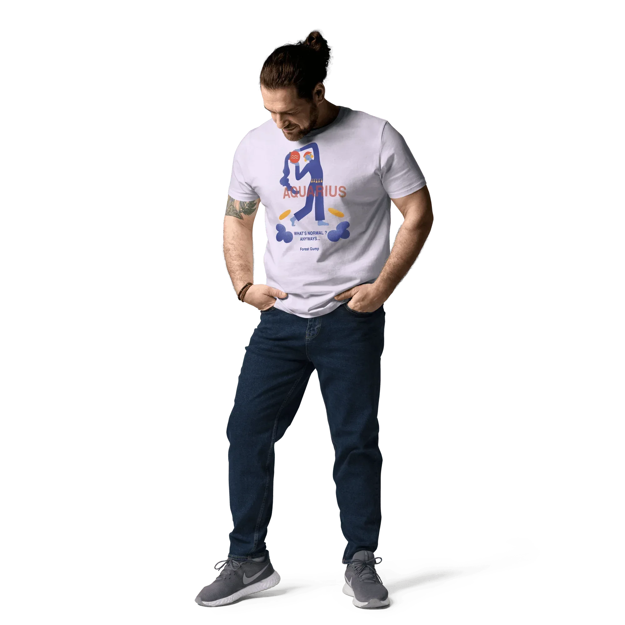 Aquarius Unisex Organic Cotton T-Shirt - Forrest Gump Edition (New Layout) - KOOMQUAT