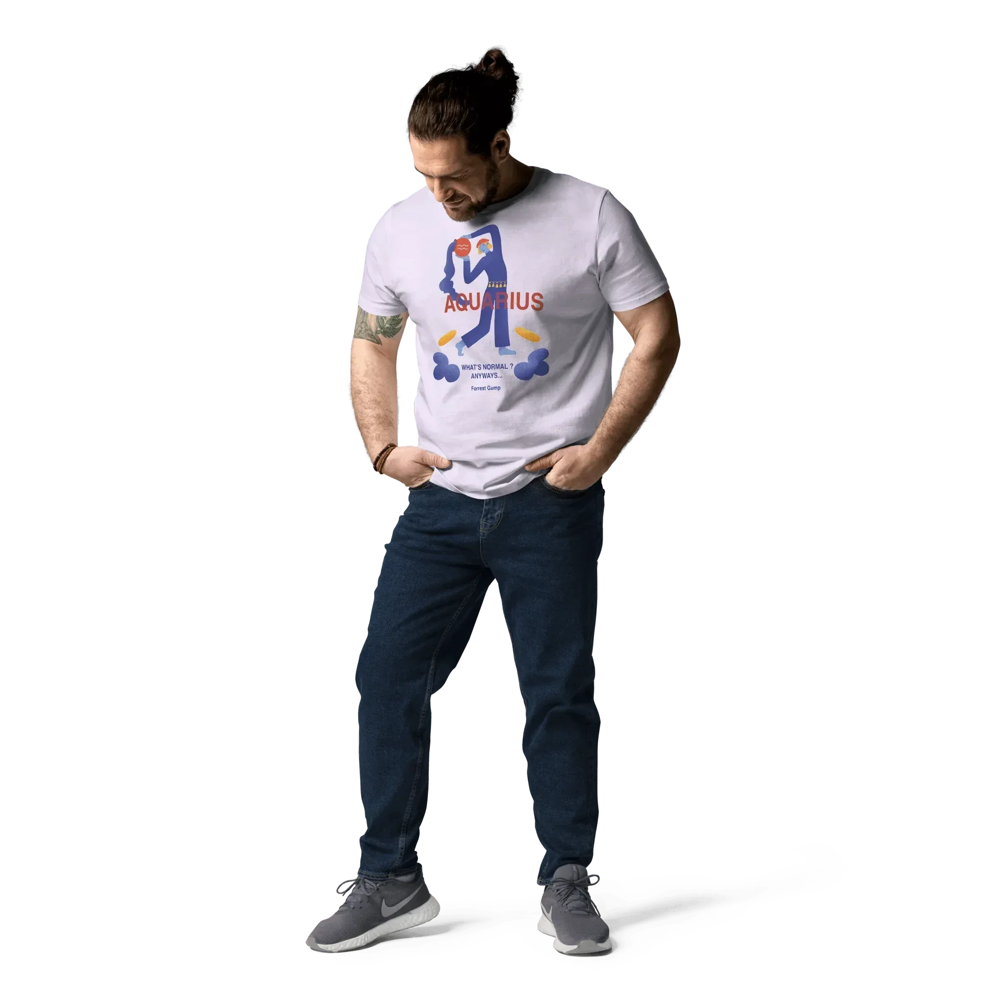 Aquarius Unisex Organic Cotton T-Shirt - Forrest Gump Edition (New Layout) - KOOMQUAT