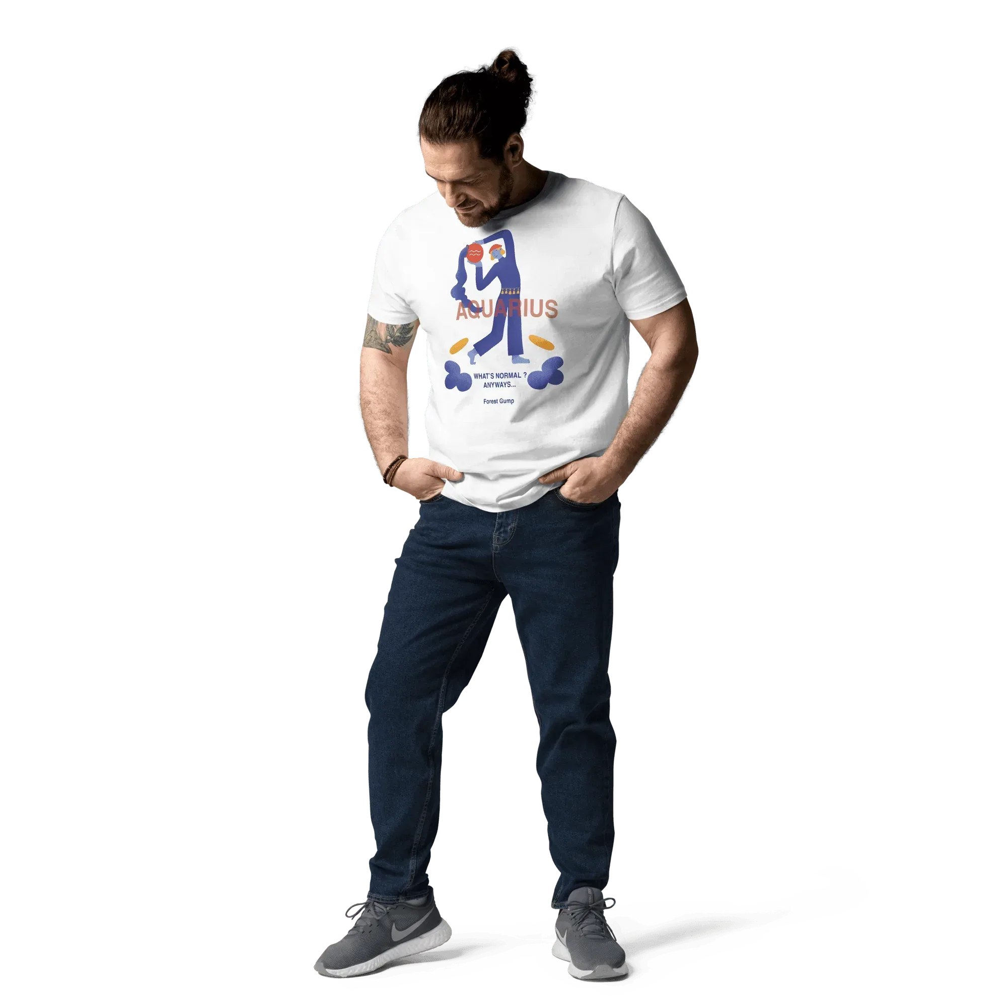 Aquarius Unisex Organic Cotton T-Shirt - Forrest Gump Edition (New Layout) - KOOMQUAT