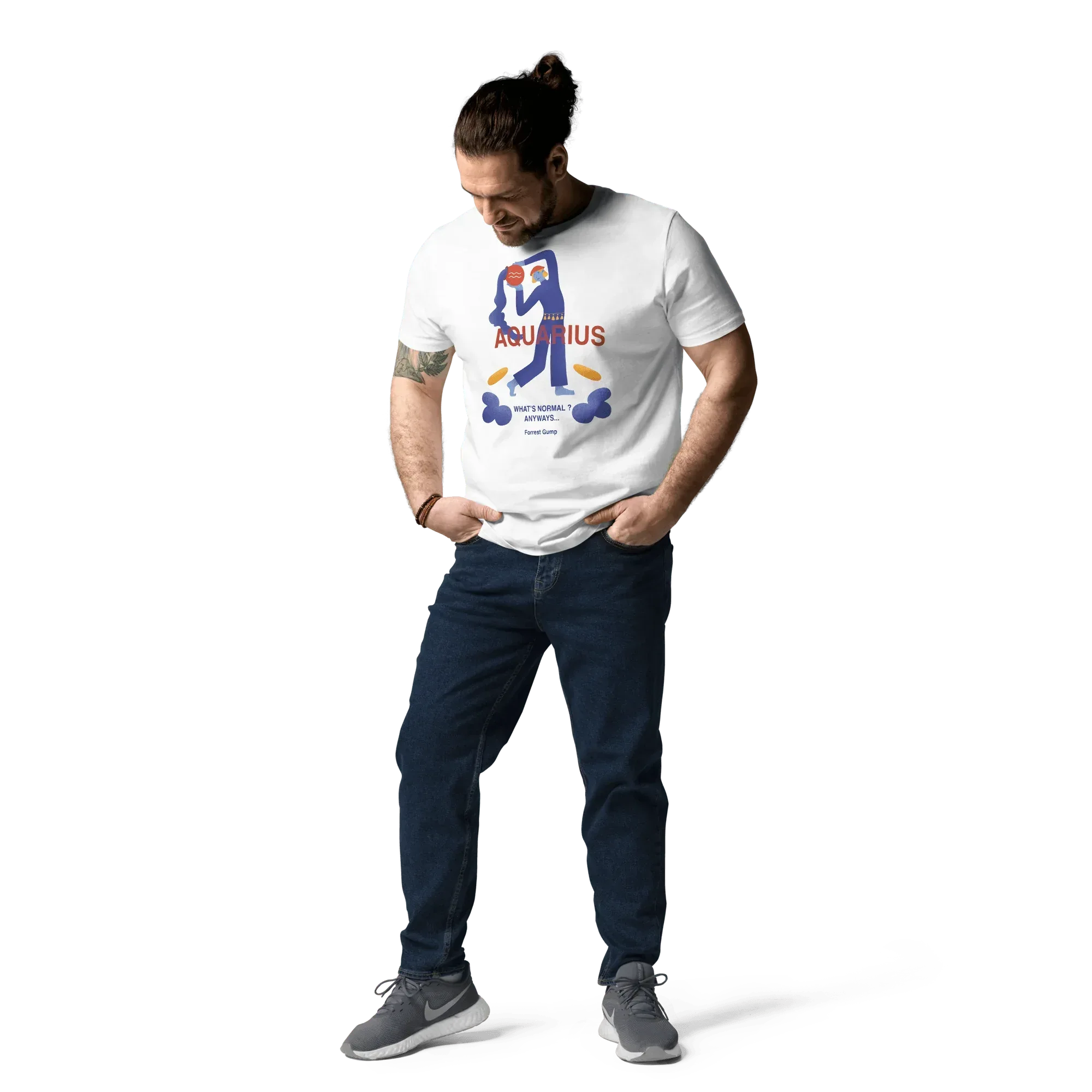 Aquarius Unisex Organic Cotton T-Shirt - Forrest Gump Edition (New Layout) - KOOMQUAT