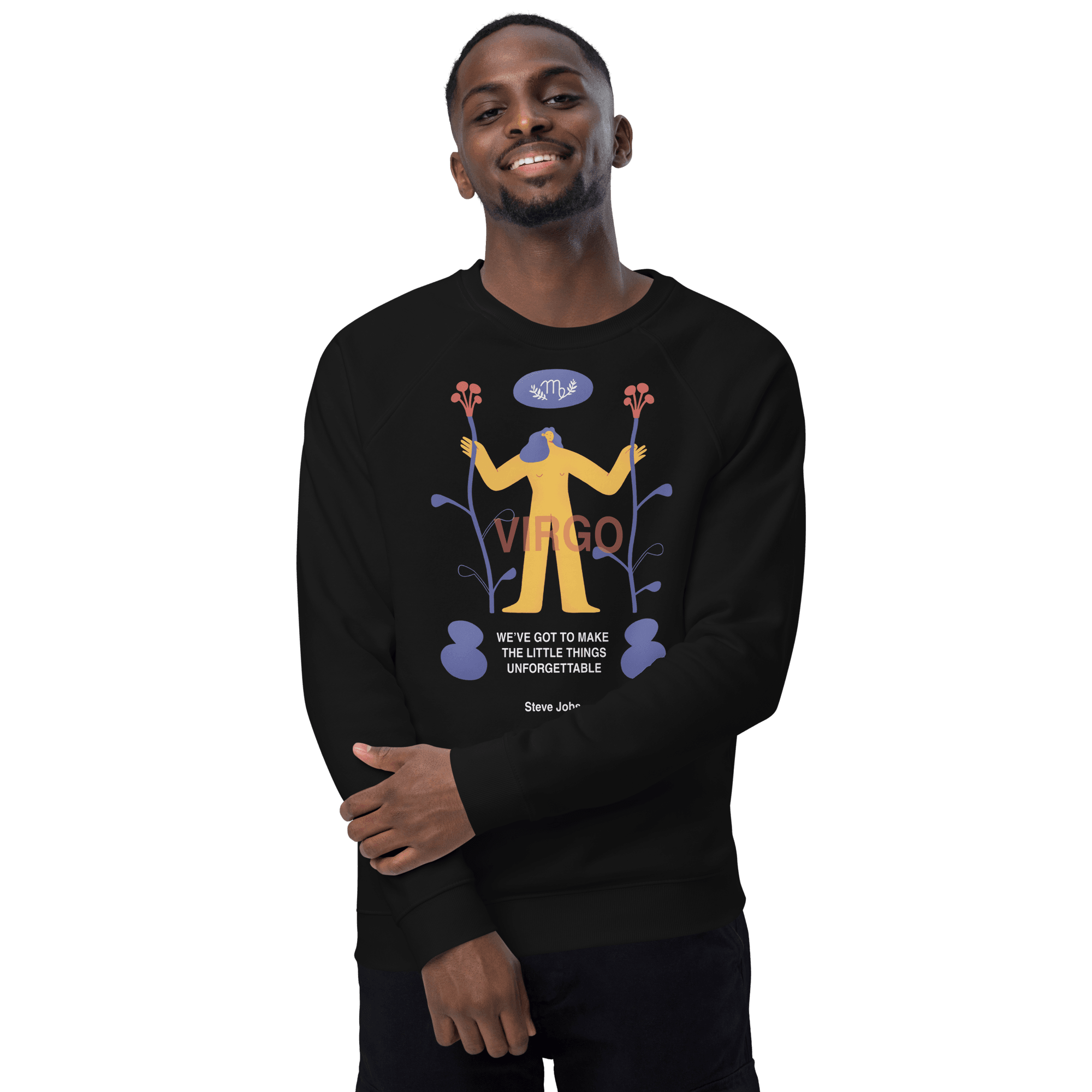 Virgo Unisex Organic Raglan Sweatshirt - Steve Jobs Edition -