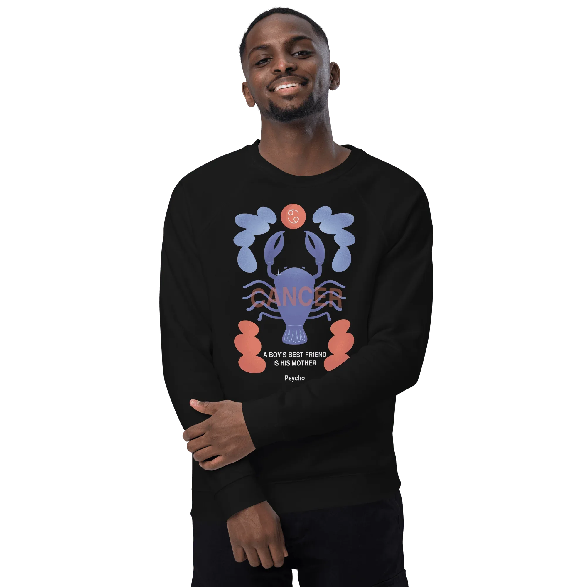 Cancer Unisex Organic Raglan Sweatshirt - Psycho Edition - KOOMQUAT