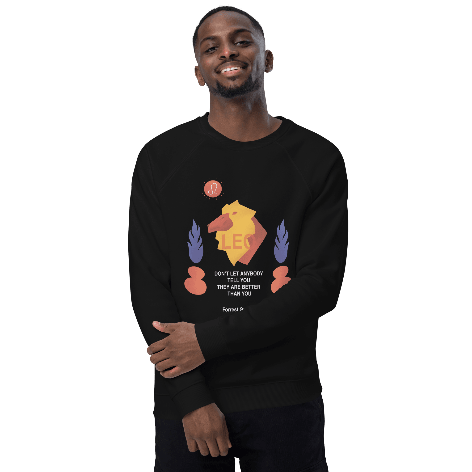 Leo Unisex Organic Raglan Sweatshirt - Forrest Gump Edition -