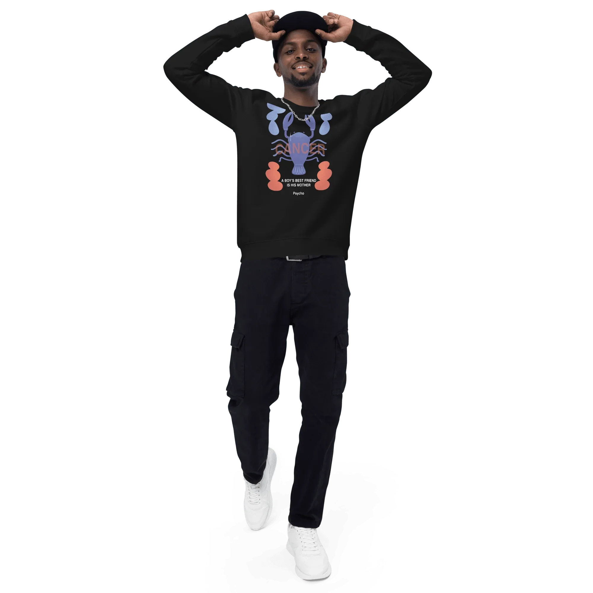 Cancer Unisex Organic Raglan Sweatshirt - Psycho Edition - KOOMQUAT