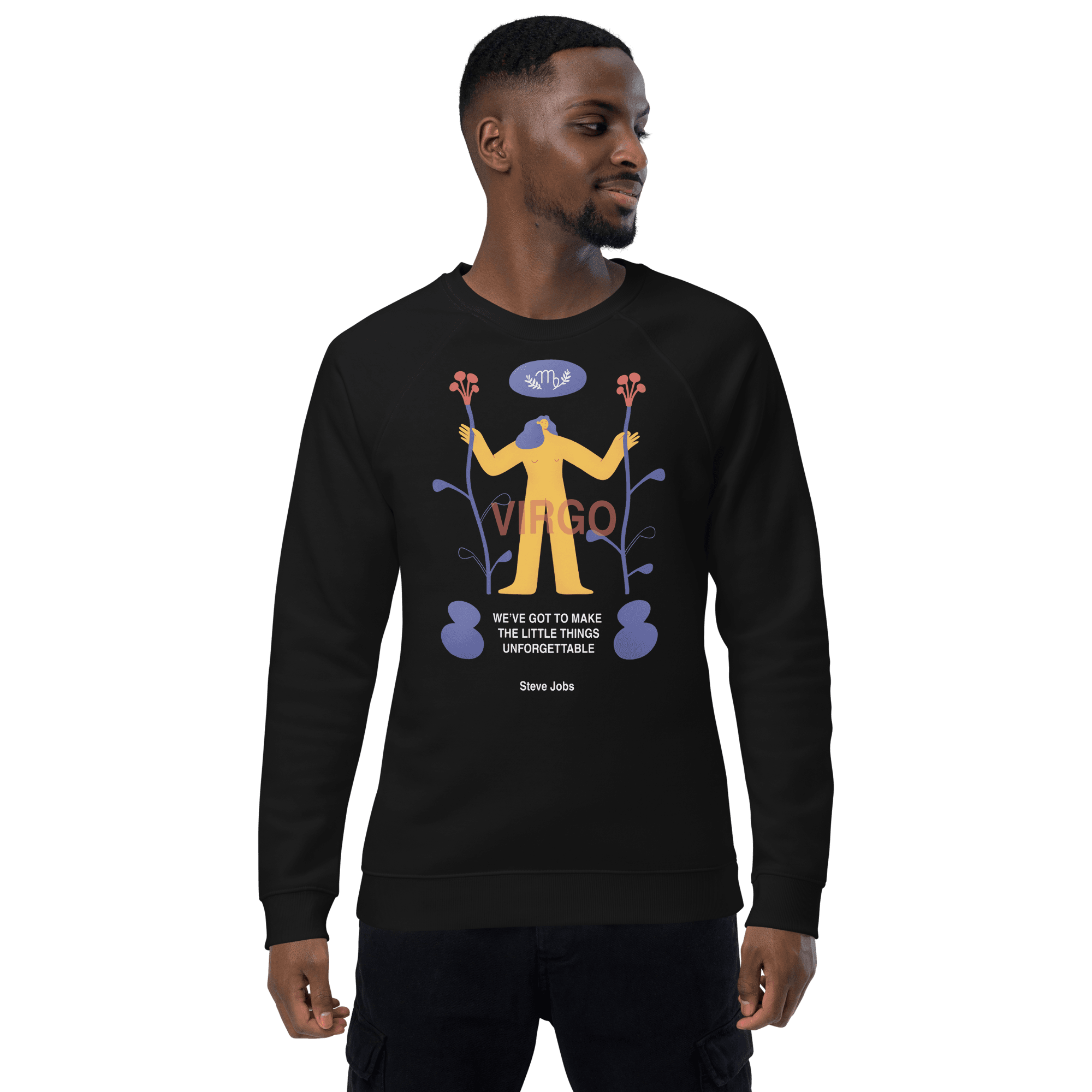 Virgo Unisex Organic Raglan Sweatshirt - Steve Jobs Edition -