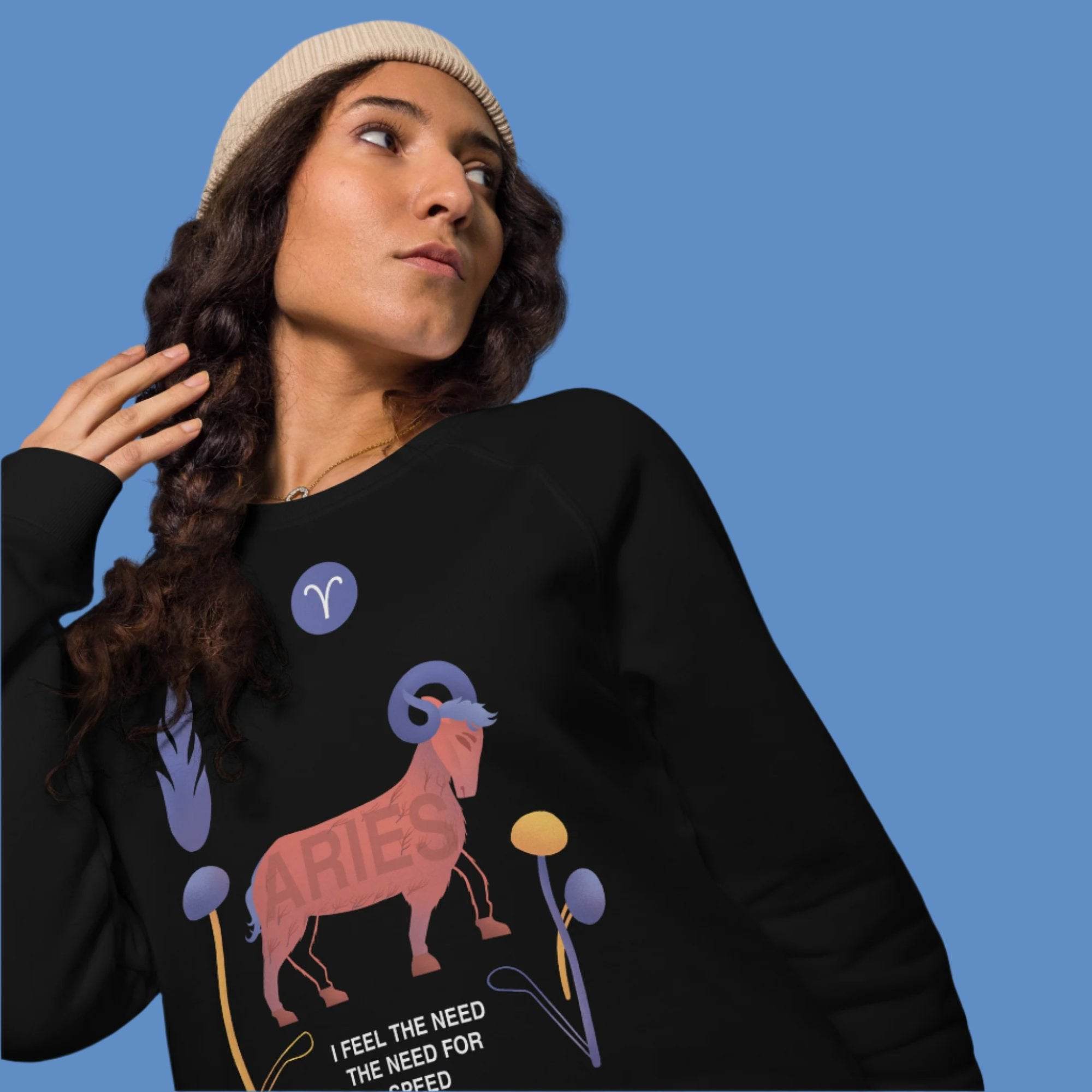 Aries Unisex Organic Raglan Sweatshirt Top Gun - Edition -