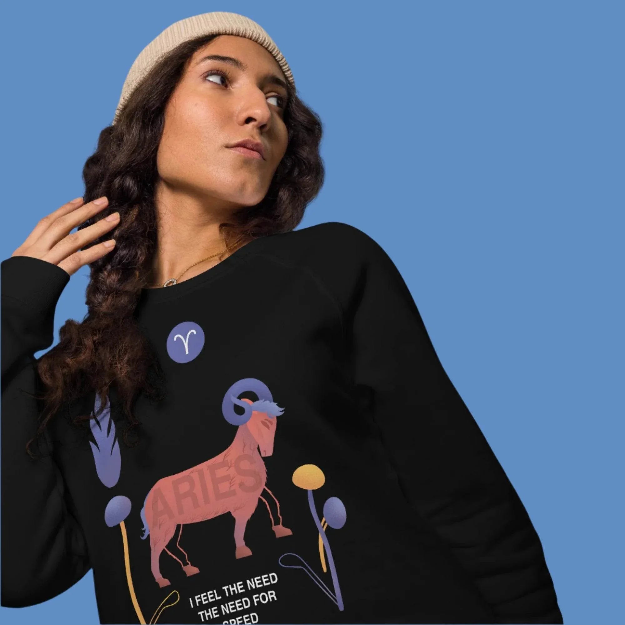 Aries Unisex Organic Raglan Sweatshirt Top Gun - Edition - KOOMQUAT