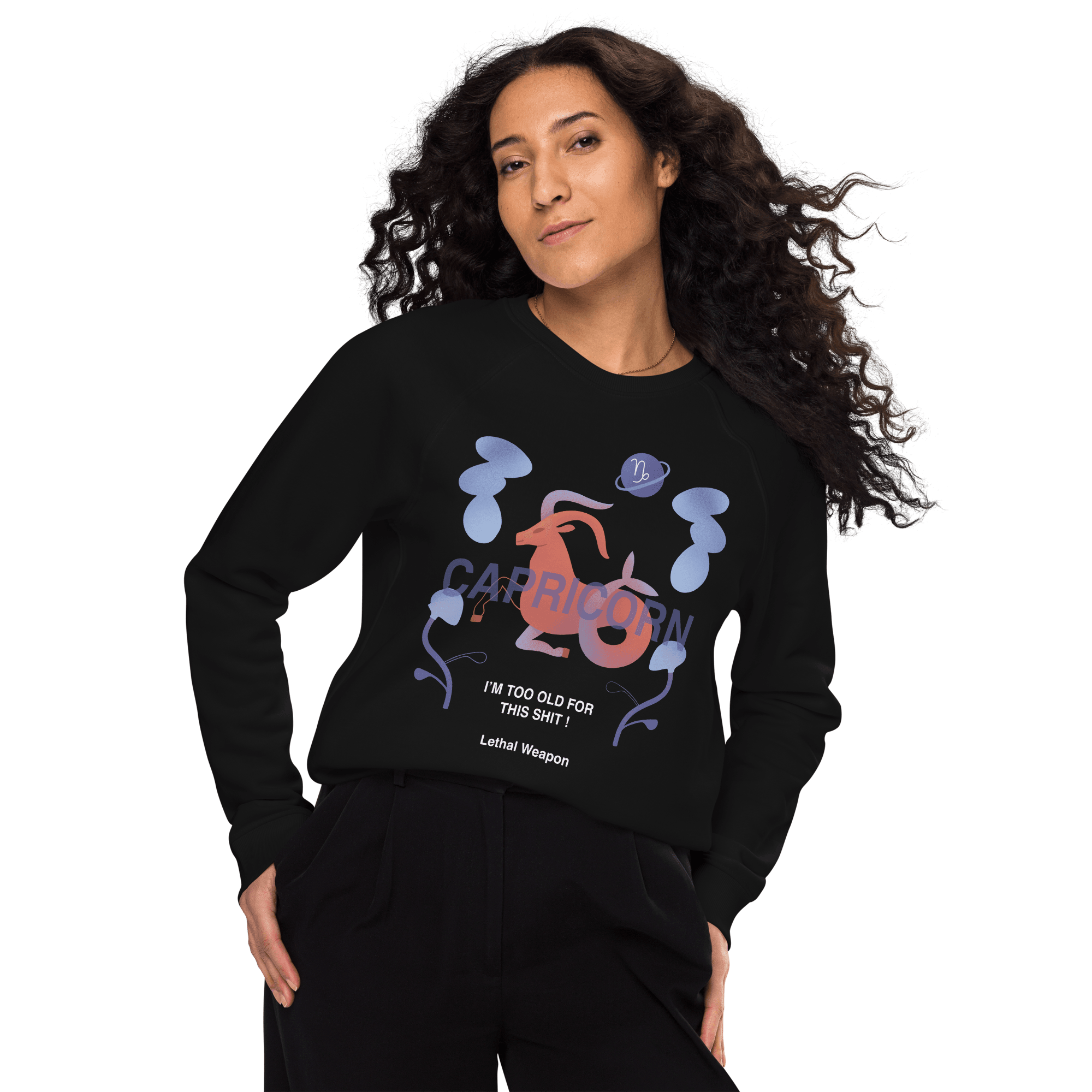 Capricorn Unisex Organic Raglan Sweatshirt - Lethal Weapon Edition -