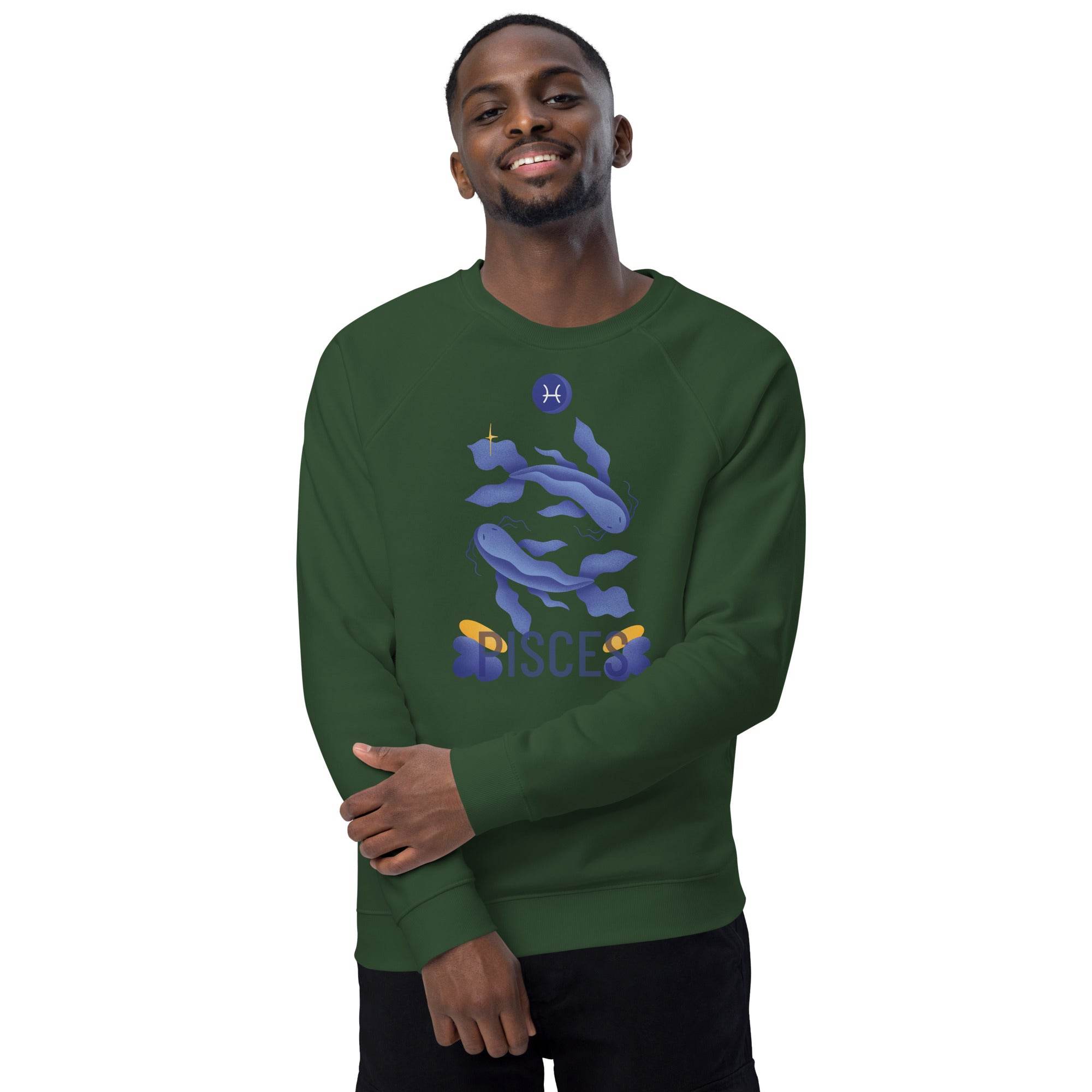 Pisces Unisex Organic Raglan Sweatshirt - Raw Edition -