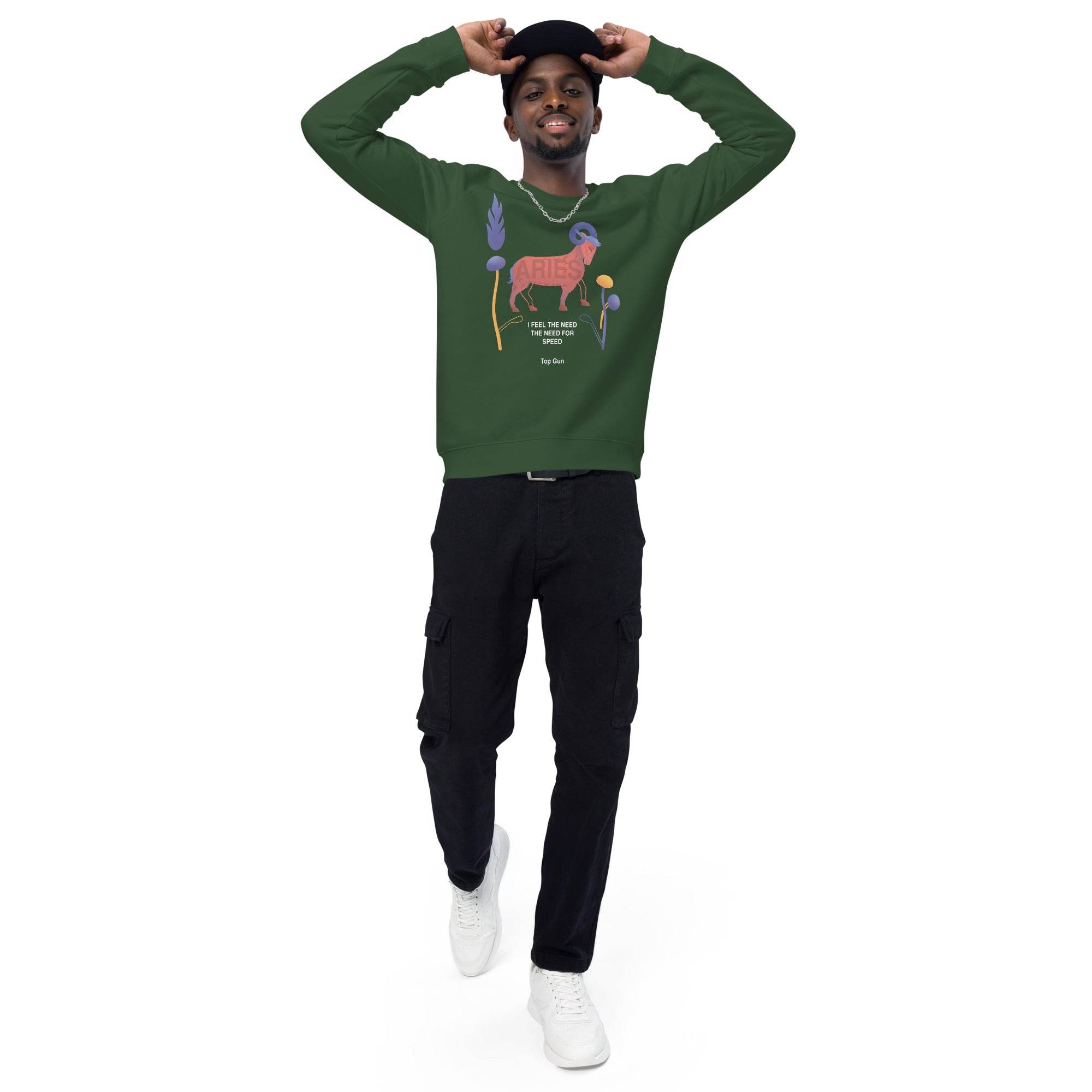Aries Unisex Organic Raglan Sweatshirt Top Gun - Edition -
