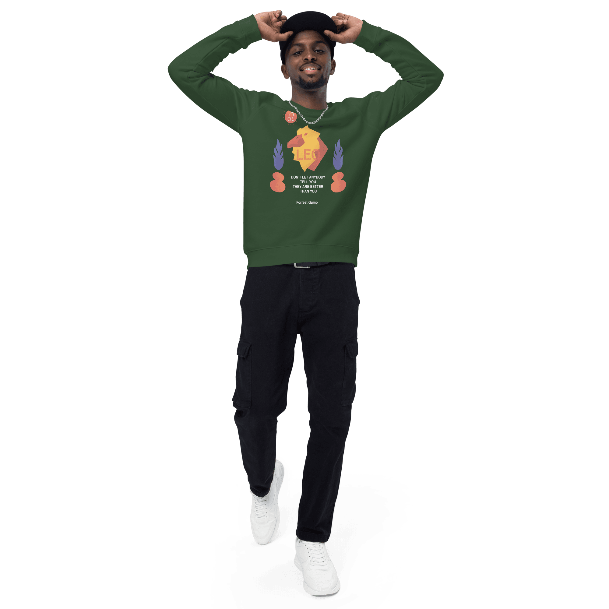 Leo Unisex Organic Raglan Sweatshirt - Forrest Gump Edition -