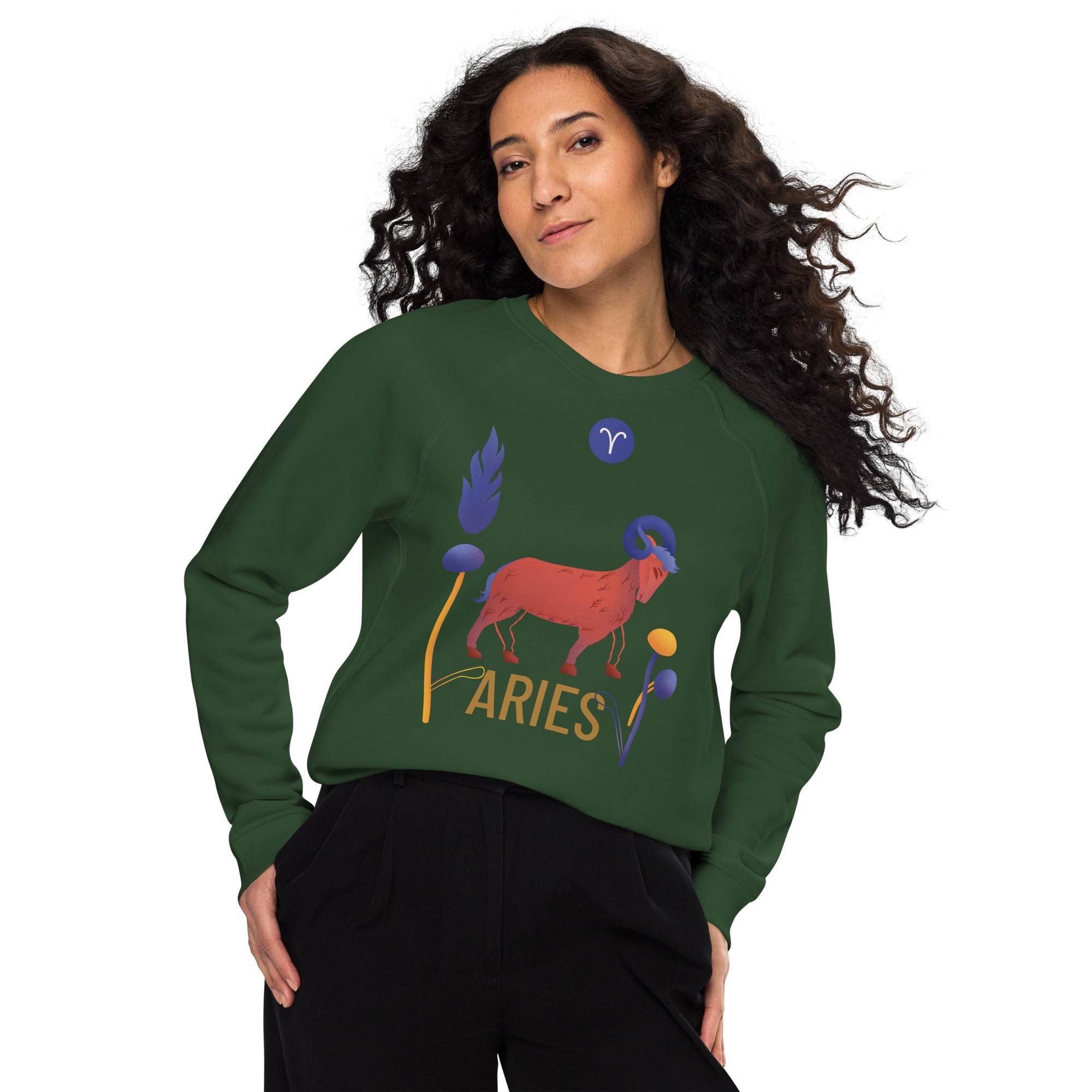 Aries Unisex Organic Raglan Sweatshirt Raw -