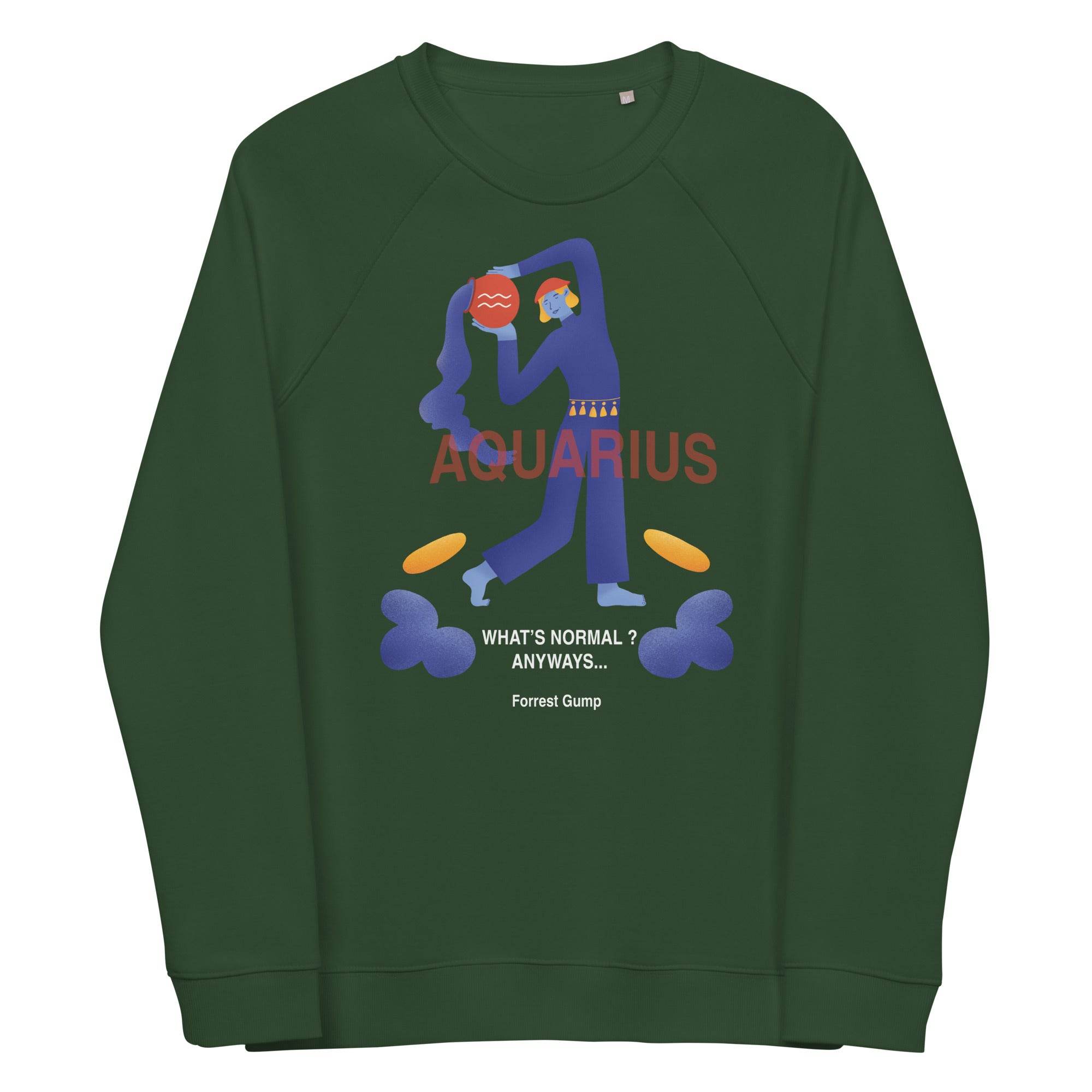Aquarius Unisex Organic Raglan Sweatshirt - Forrest Gump Edition -