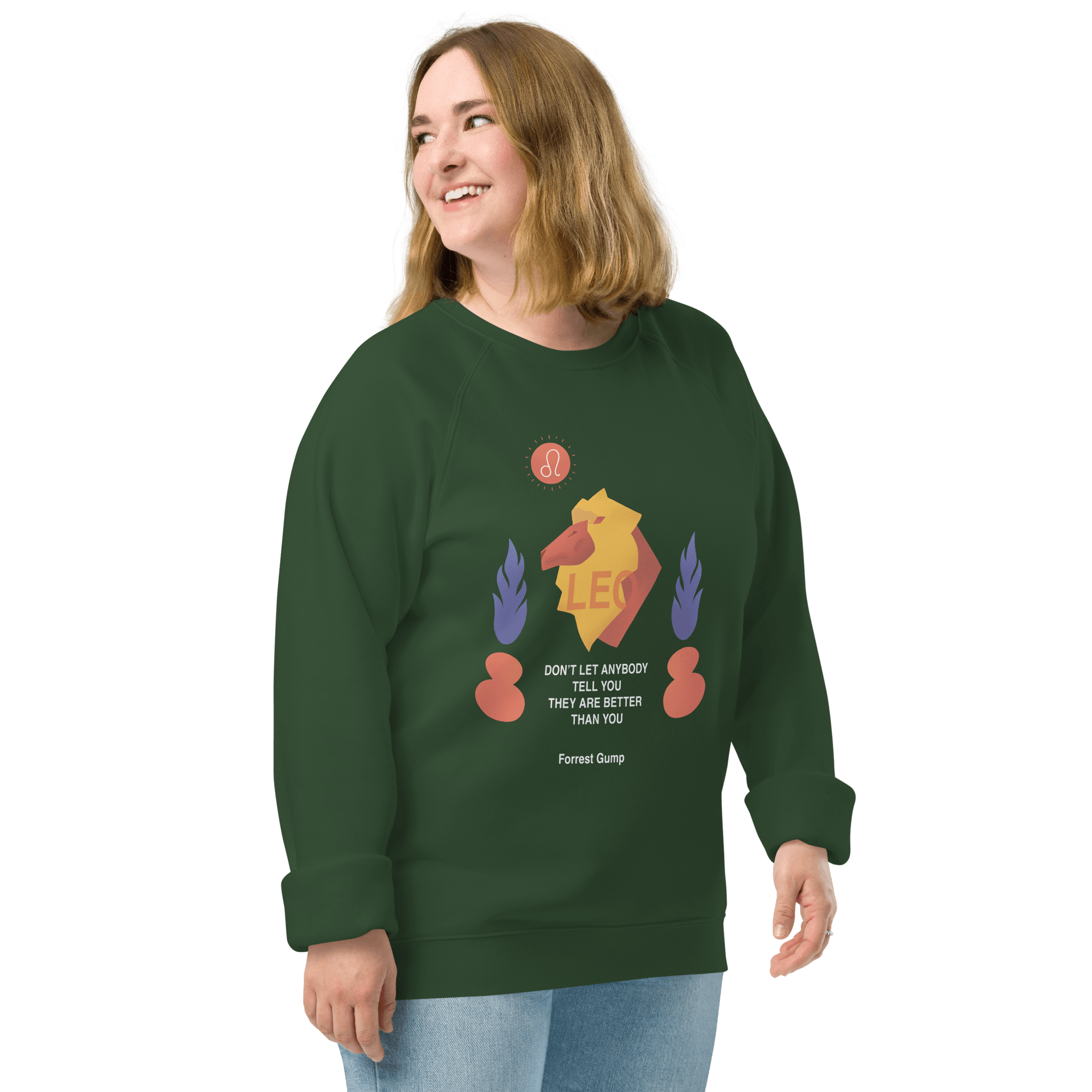 Leo Unisex Organic Raglan Sweatshirt - Forrest Gump Edition -