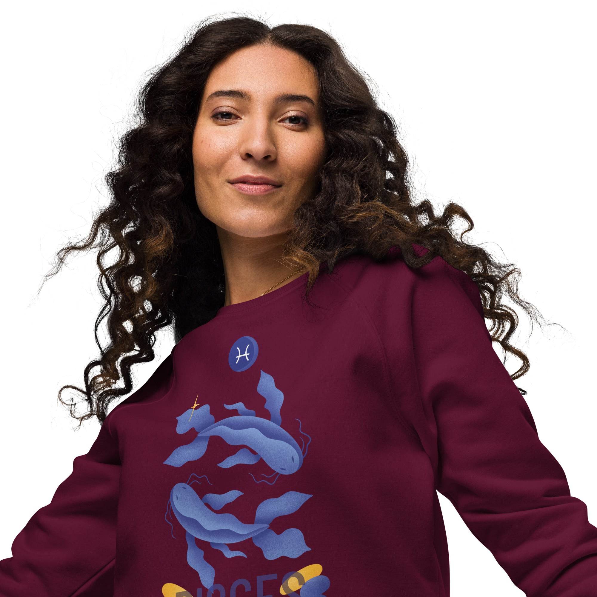 Pisces Unisex Organic Raglan Sweatshirt - Raw Edition -