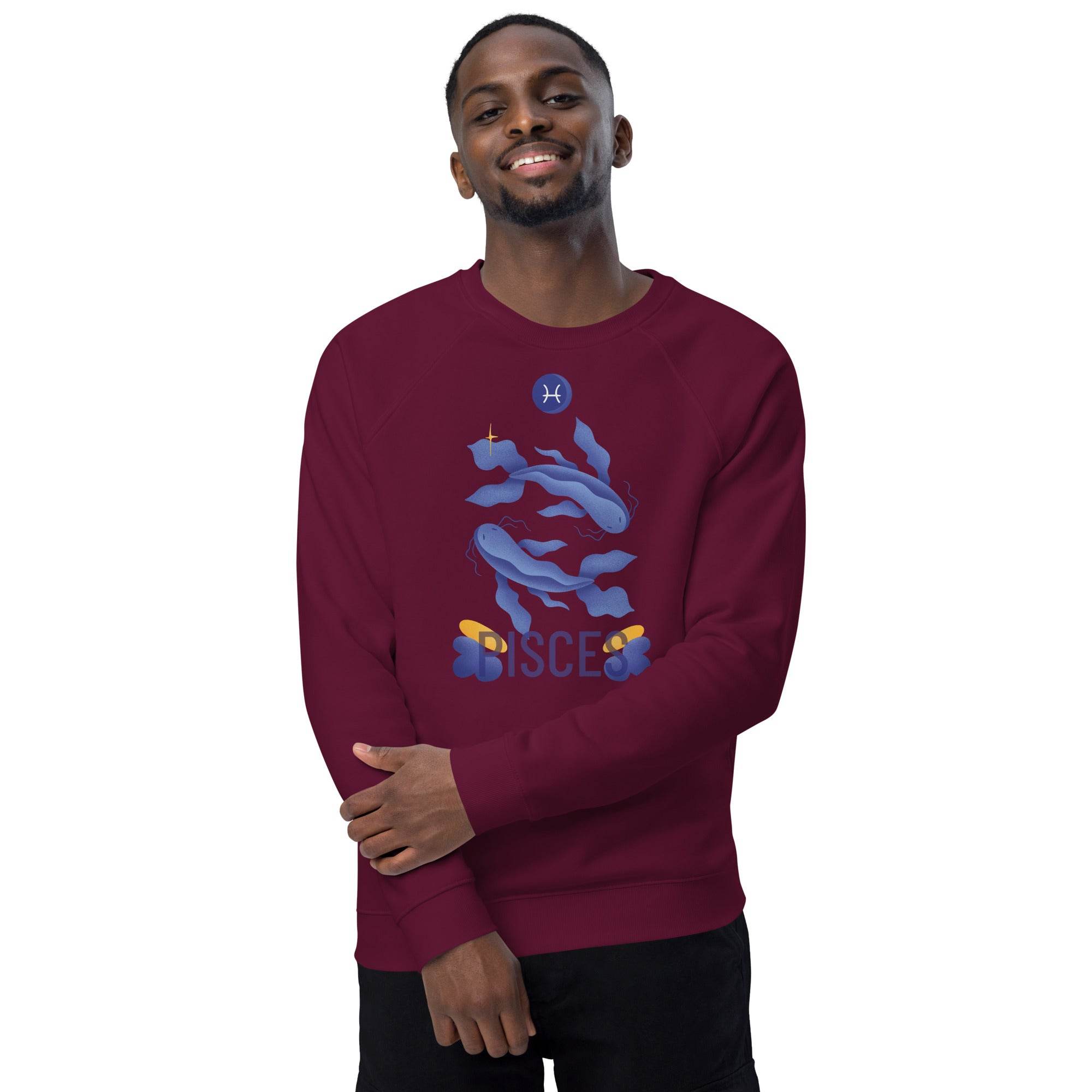Pisces Unisex Organic Raglan Sweatshirt - Raw Edition -