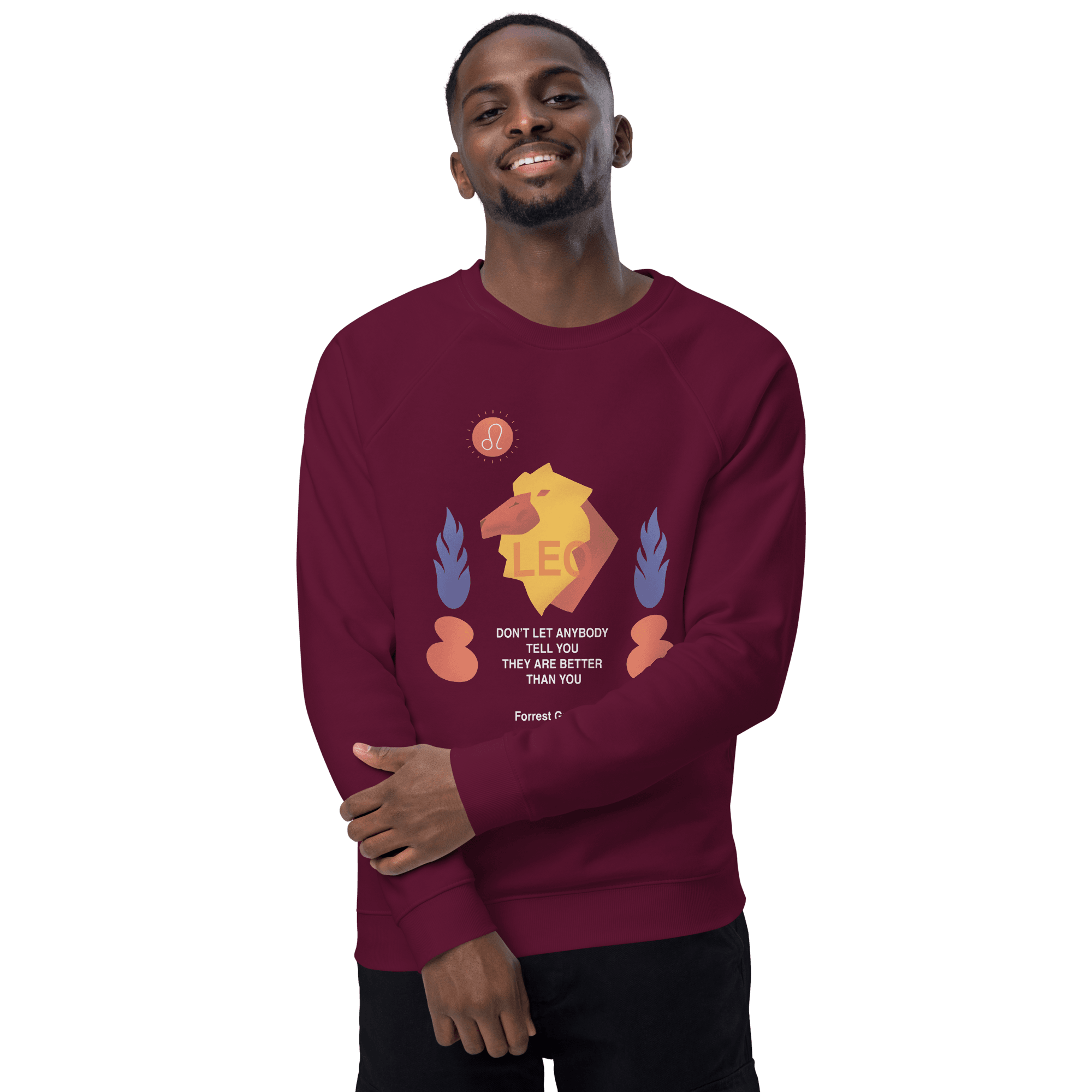 Leo Unisex Organic Raglan Sweatshirt - Forrest Gump Edition -