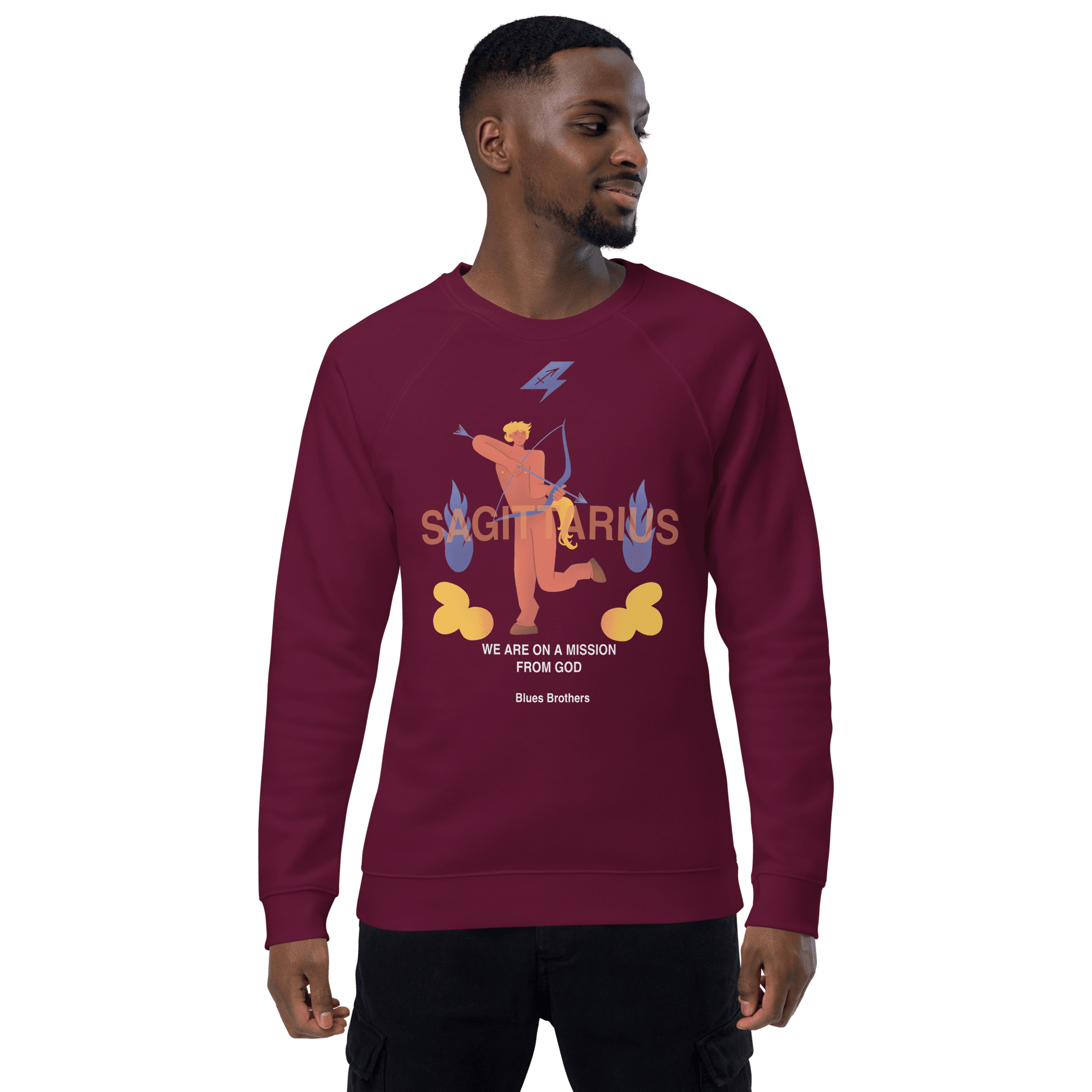 Sagittarius Unisex Organic Raglan Sweatshirt - The Blues Brothers Edition -