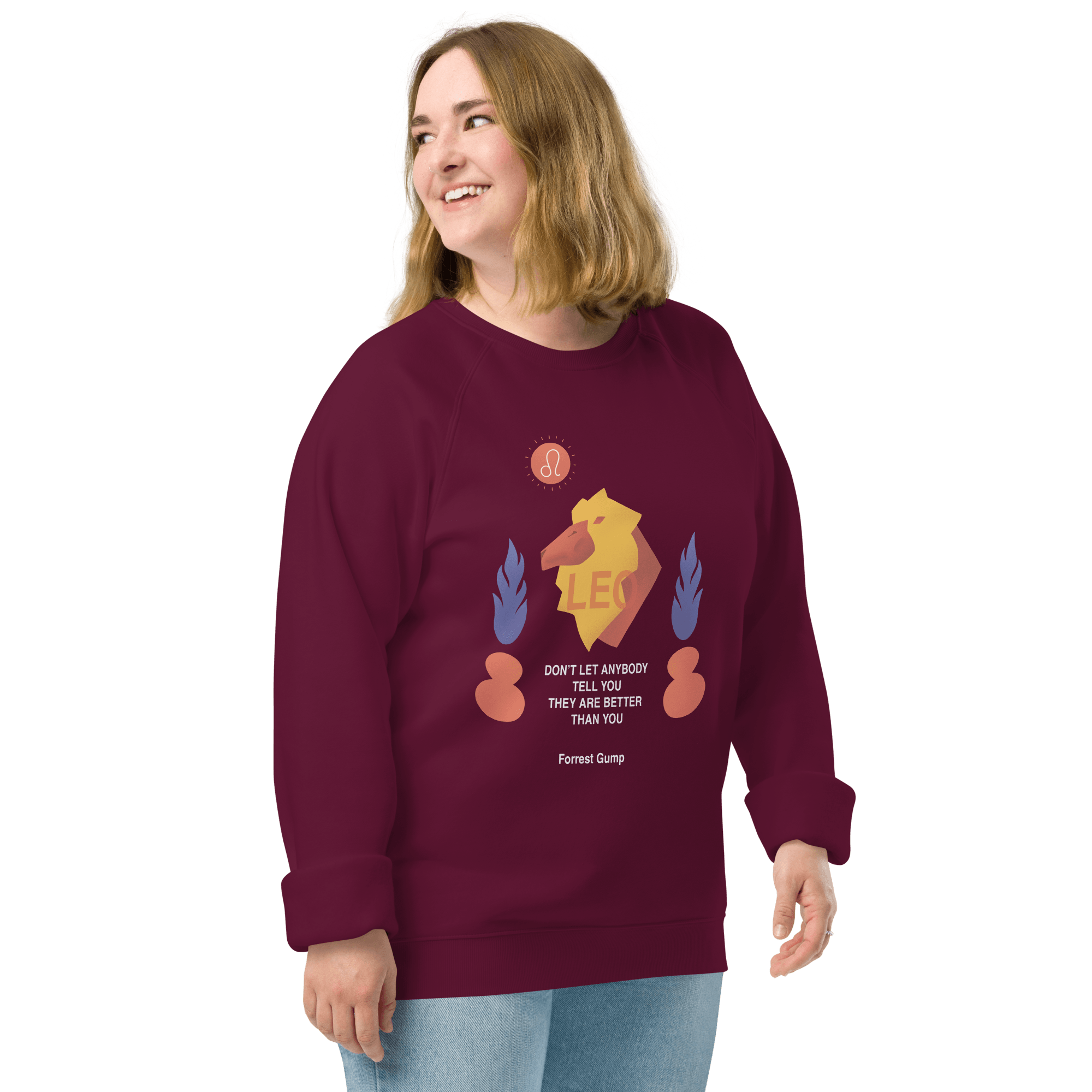 Leo Unisex Organic Raglan Sweatshirt - Forrest Gump Edition -