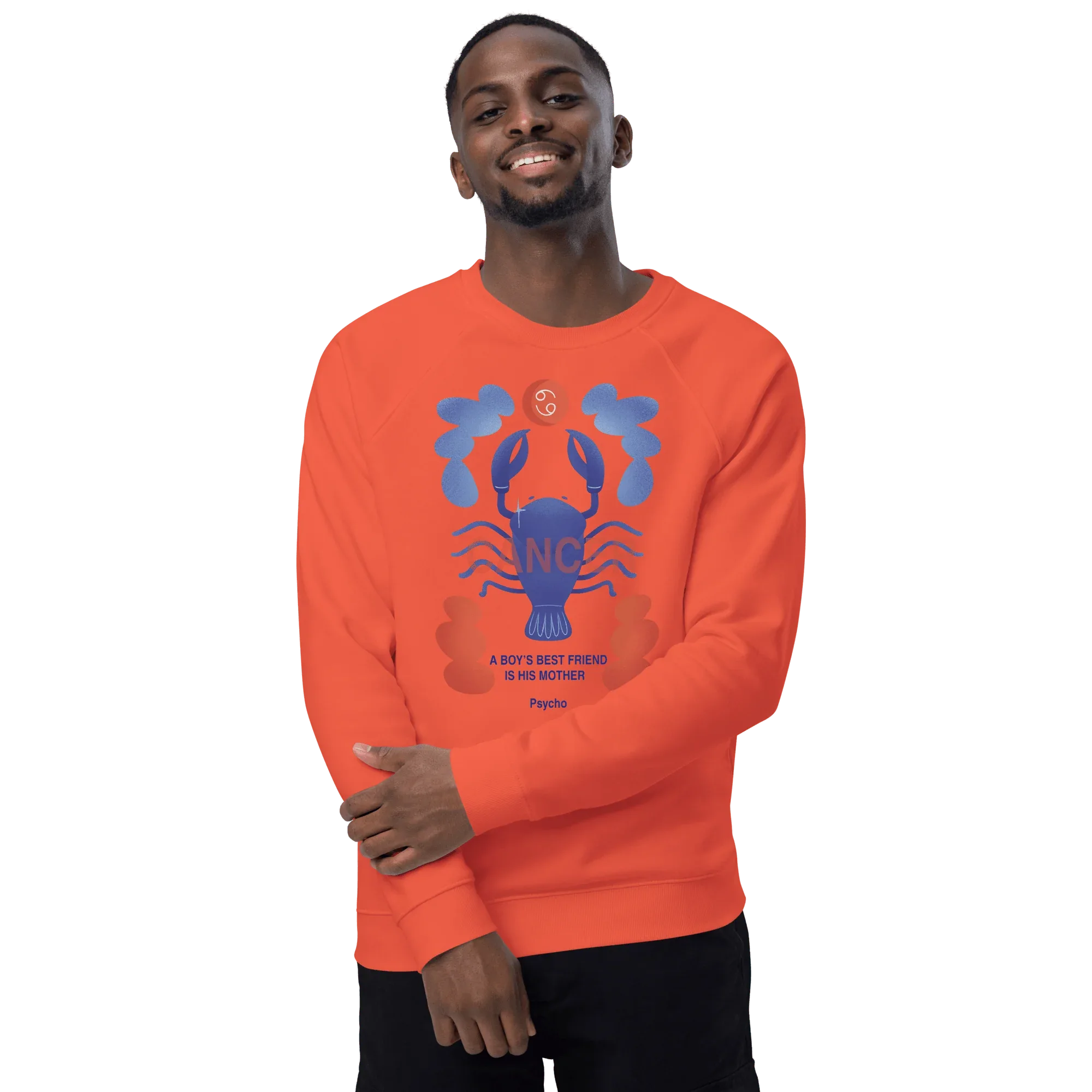Cancer Unisex Organic Raglan Sweatshirt - Psycho Edition - KOOMQUAT
