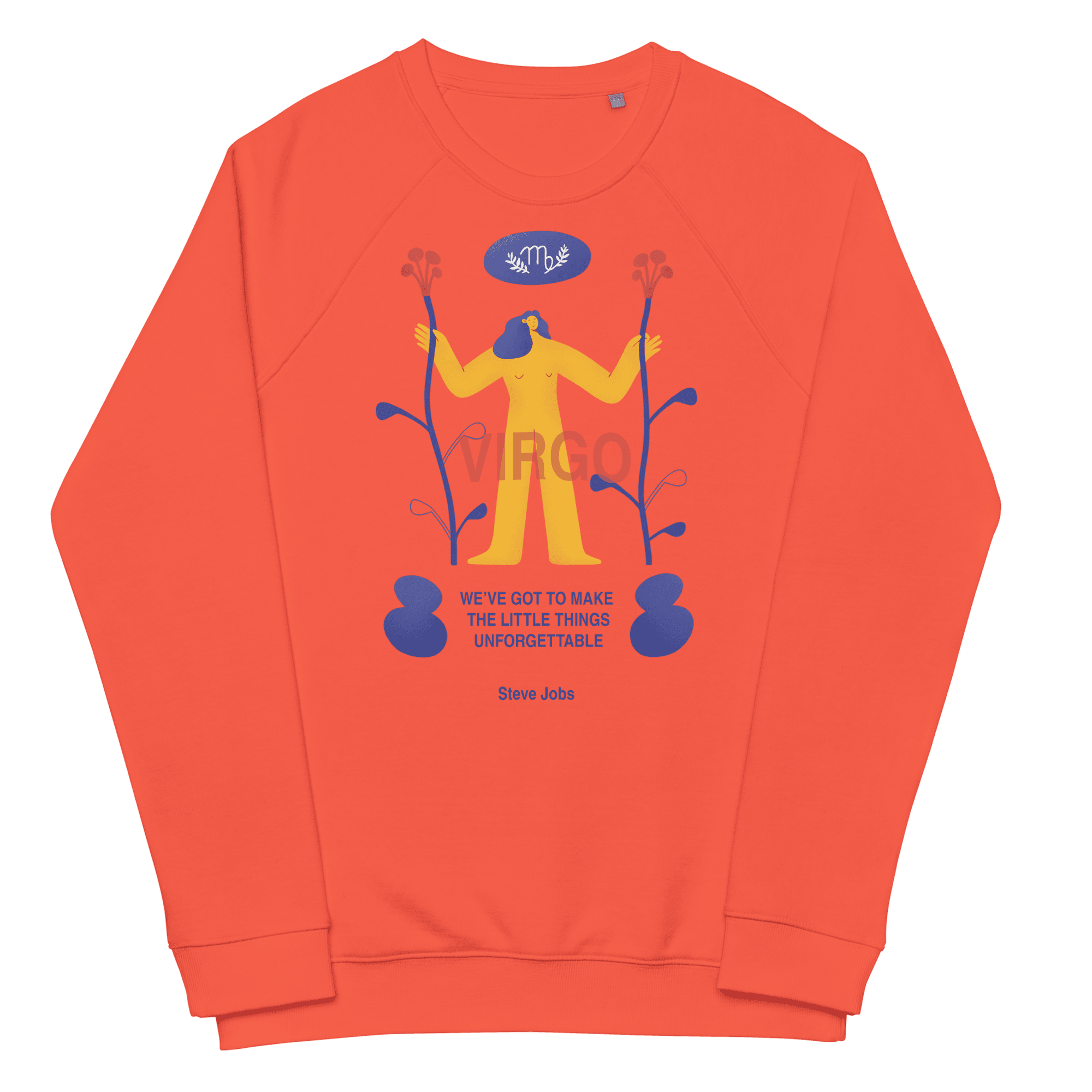 Virgo Unisex Organic Raglan Sweatshirt - Steve Jobs Edition -