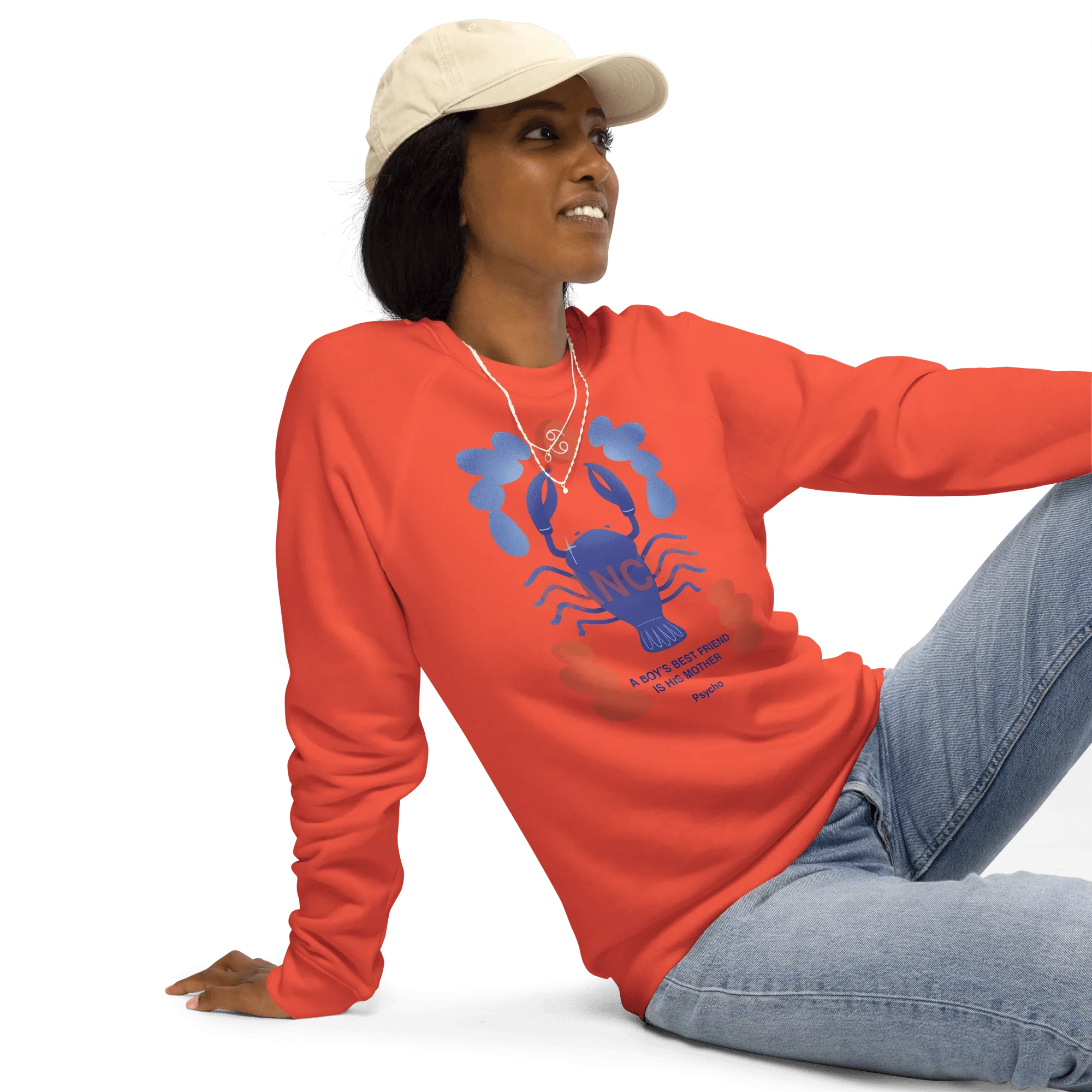 Cancer Unisex Organic Raglan Sweatshirt - Psycho Edition - KOOMQUAT