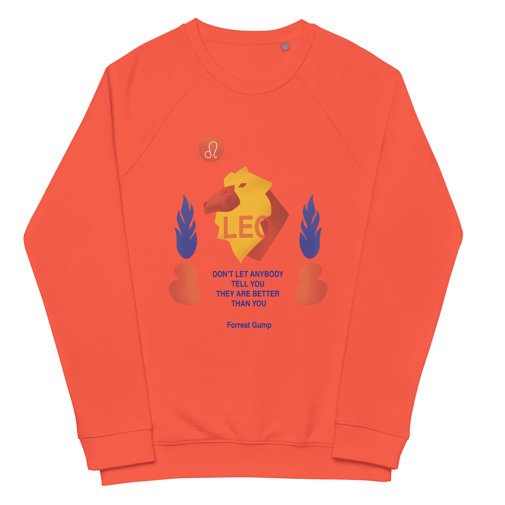 Leo Unisex Organic Raglan Sweatshirt - Forrest Gump Edition -