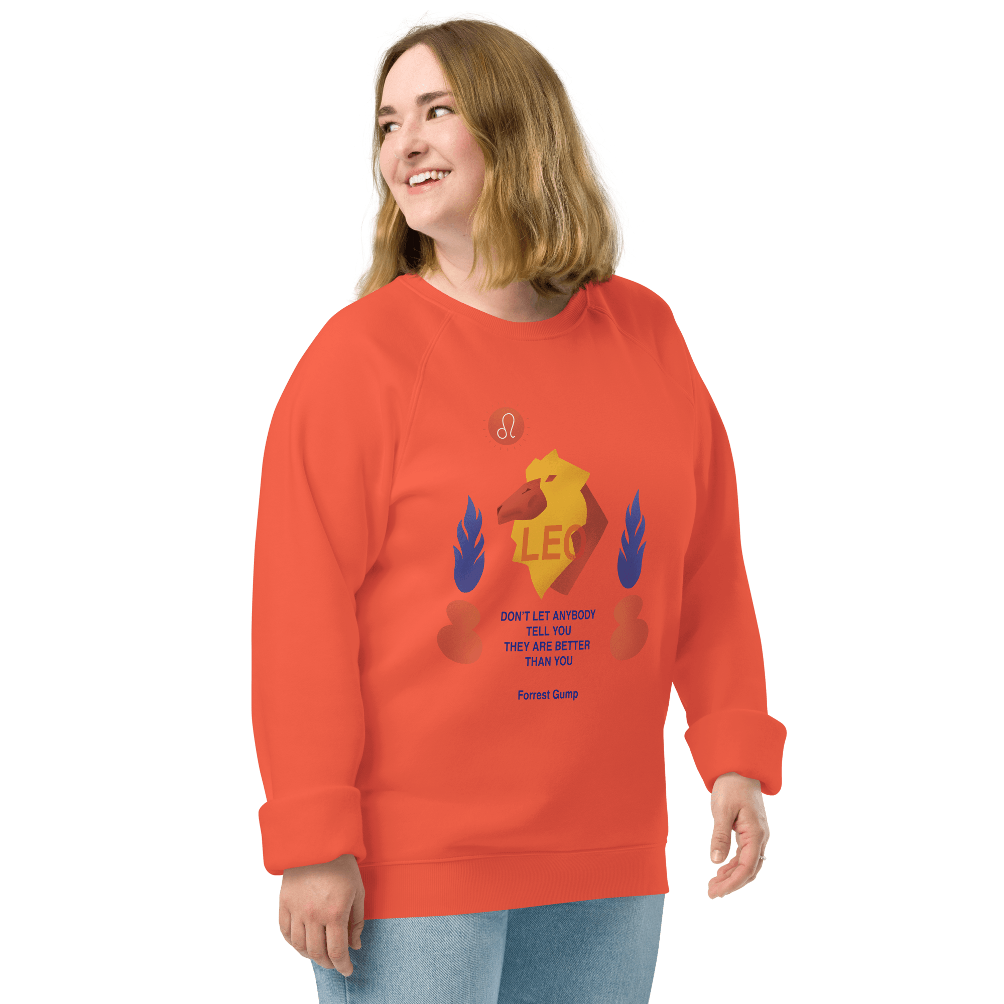 Leo Unisex Organic Raglan Sweatshirt - Forrest Gump Edition -