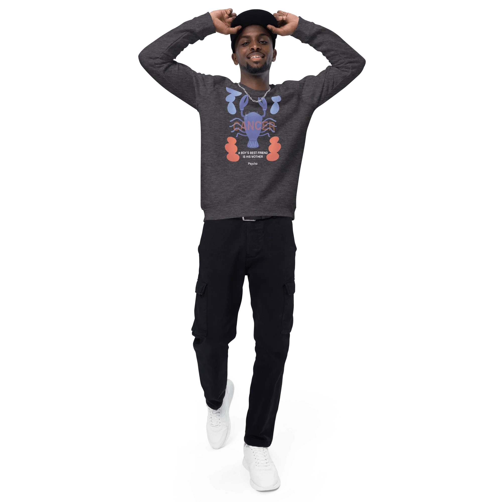 Cancer Unisex Organic Raglan Sweatshirt - Psycho Edition - KOOMQUAT