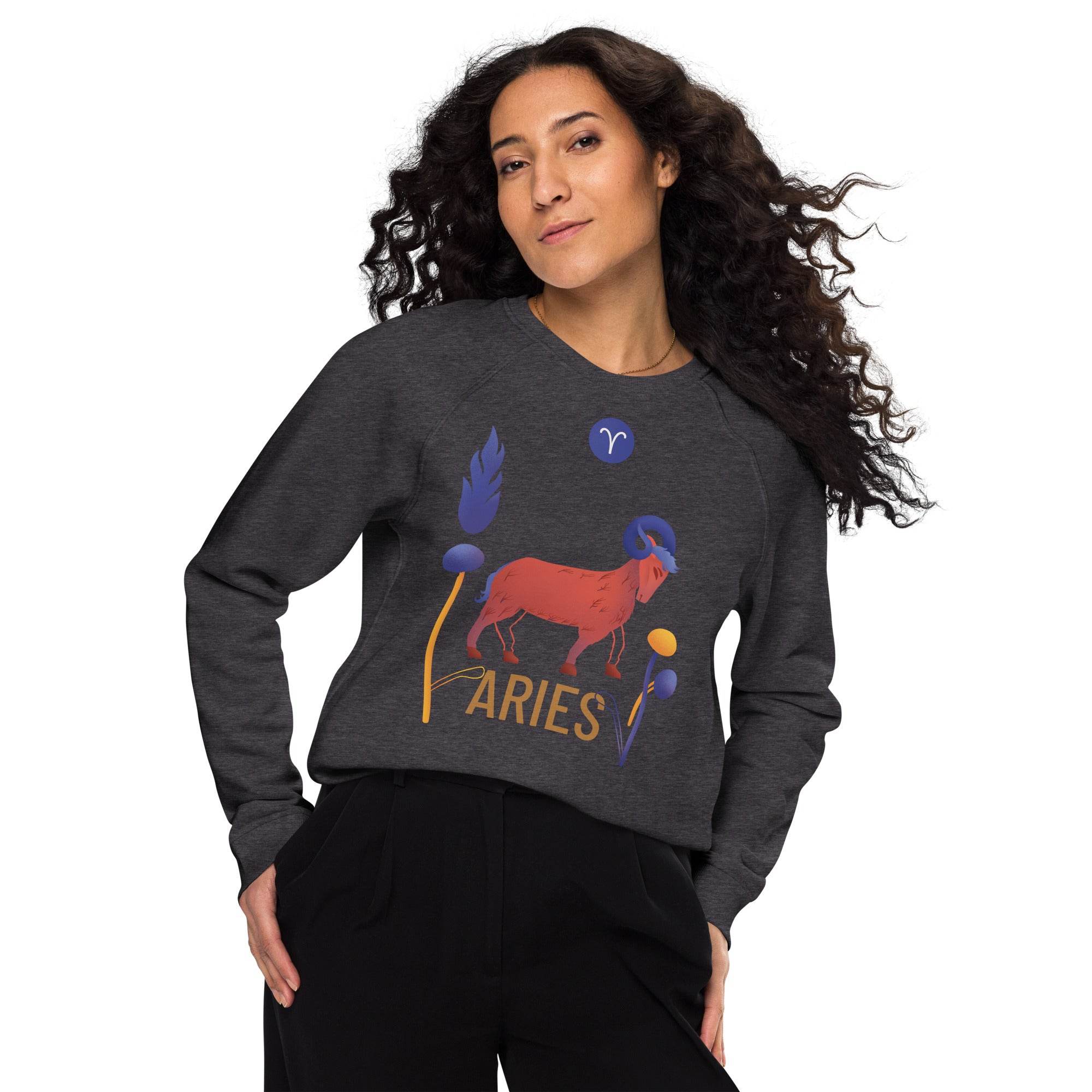 Aries Unisex Organic Raglan Sweatshirt Raw -