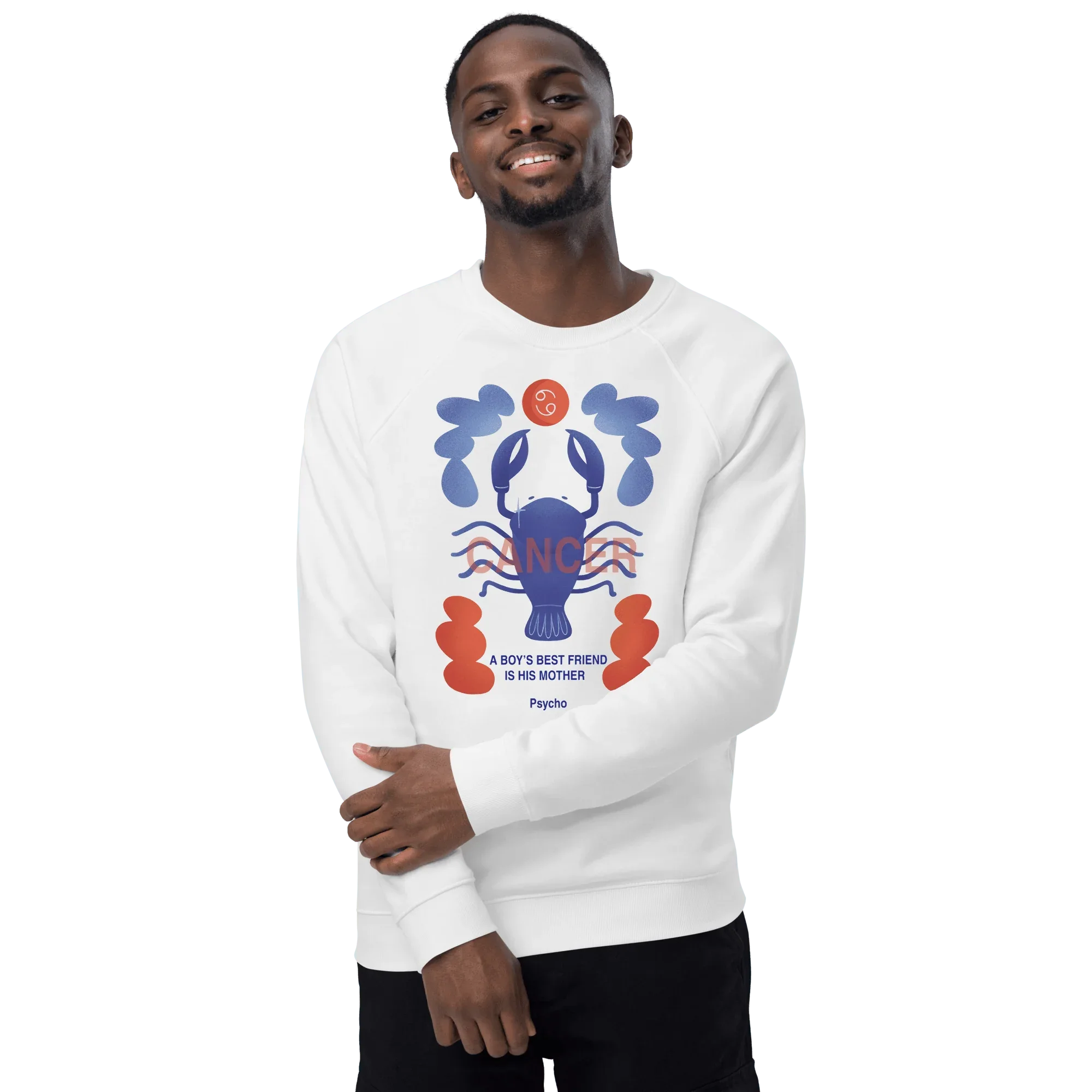 Cancer Unisex Organic Raglan Sweatshirt - Psycho Edition - KOOMQUAT